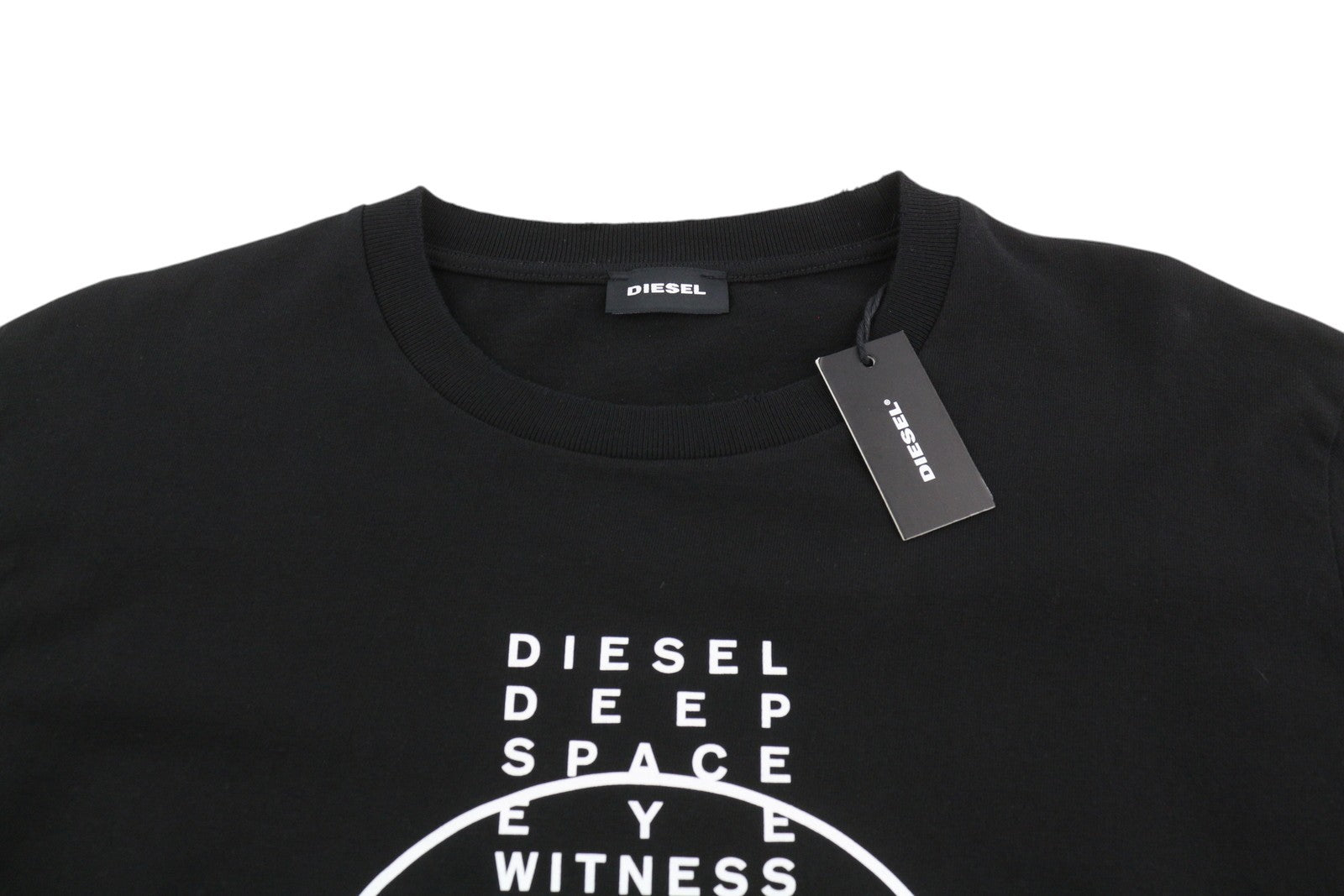 DIESEL T-Just-Ls-J3 Men T-Shirt S Black Patterned Crew Neck Long Sleeve RRP€140