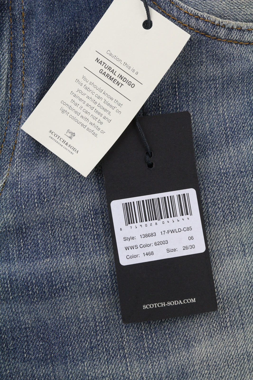 SCOTCH & SODA Bandit Women Jeans W26/L30 Slim Taper Cotton Linen Blue Distressed