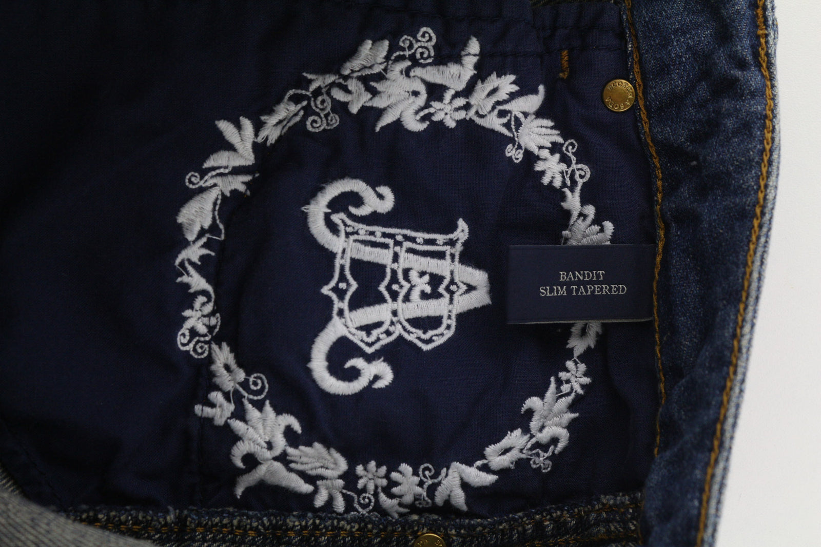 SCOTCH & SODA Bandit Women Jeans W26/L30 Slim Taper Cotton Linen Blue Distressed