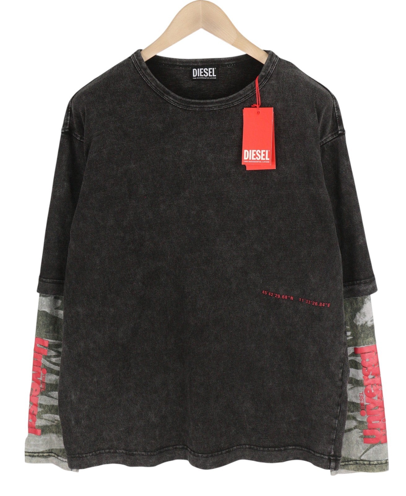 DIESEL T-Schul Men T-Shirt S Washed Black Oversized Crew Neck RRP€195