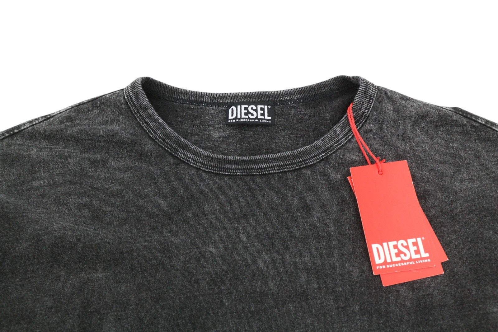 DIESEL T-Schul Men T-Shirt S Washed Black Oversized Crew Neck RRP€195