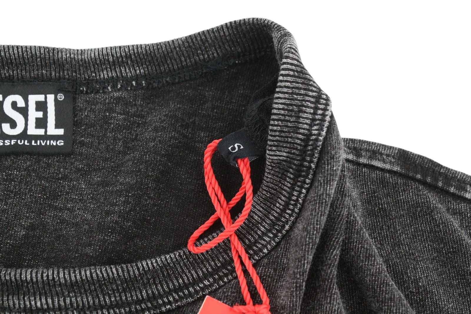 DIESEL T-Schul Men T-Shirt S Washed Black Oversized Crew Neck RRP€195