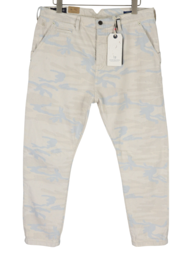 SCOTCH & SODA Stump Men Jeans W34 Cropped Loose Taper Pure Cotton Grey Patterned