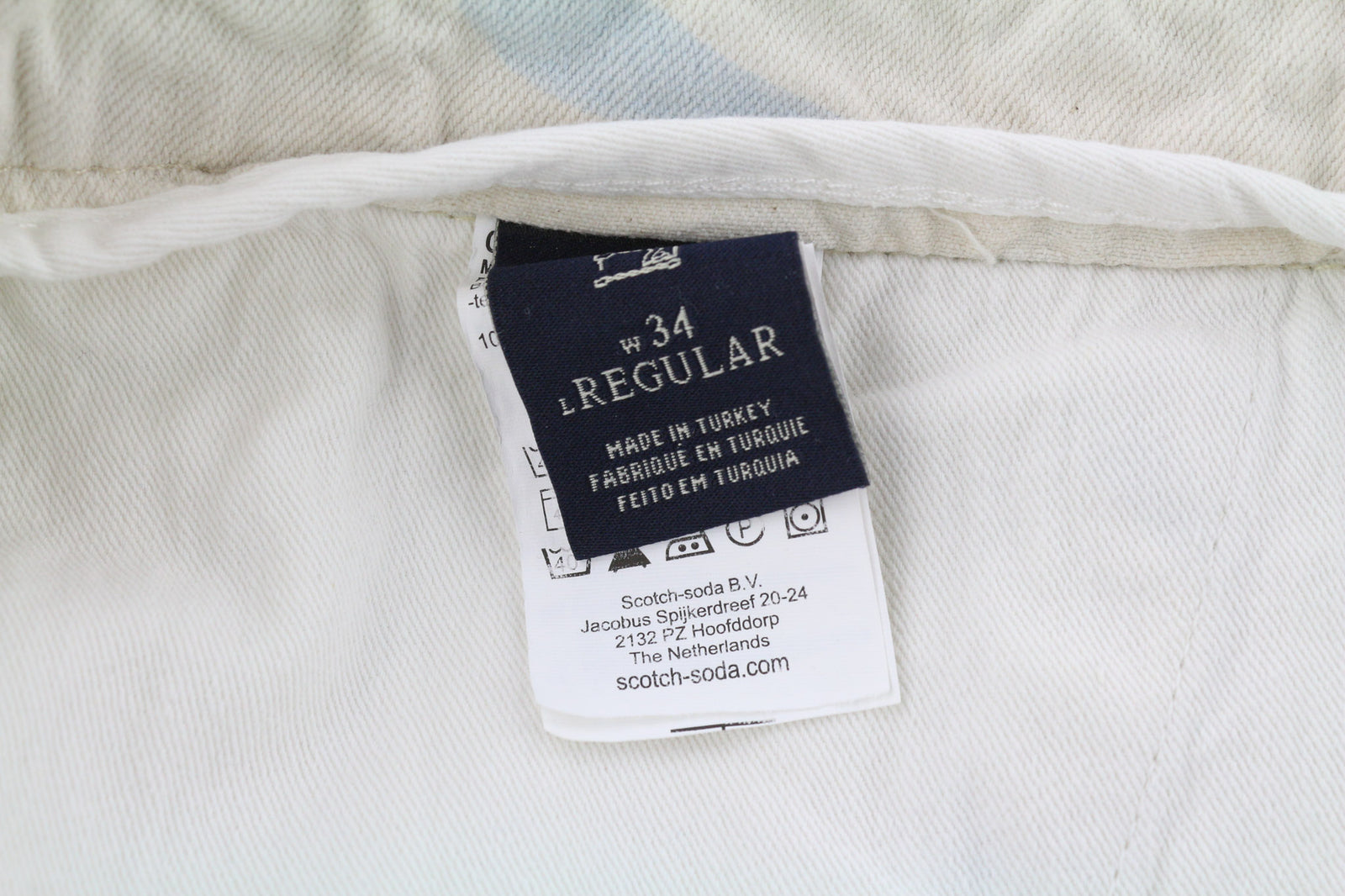 SCOTCH & SODA Stump Men Jeans W34 Cropped Loose Taper Pure Cotton Grey Patterned