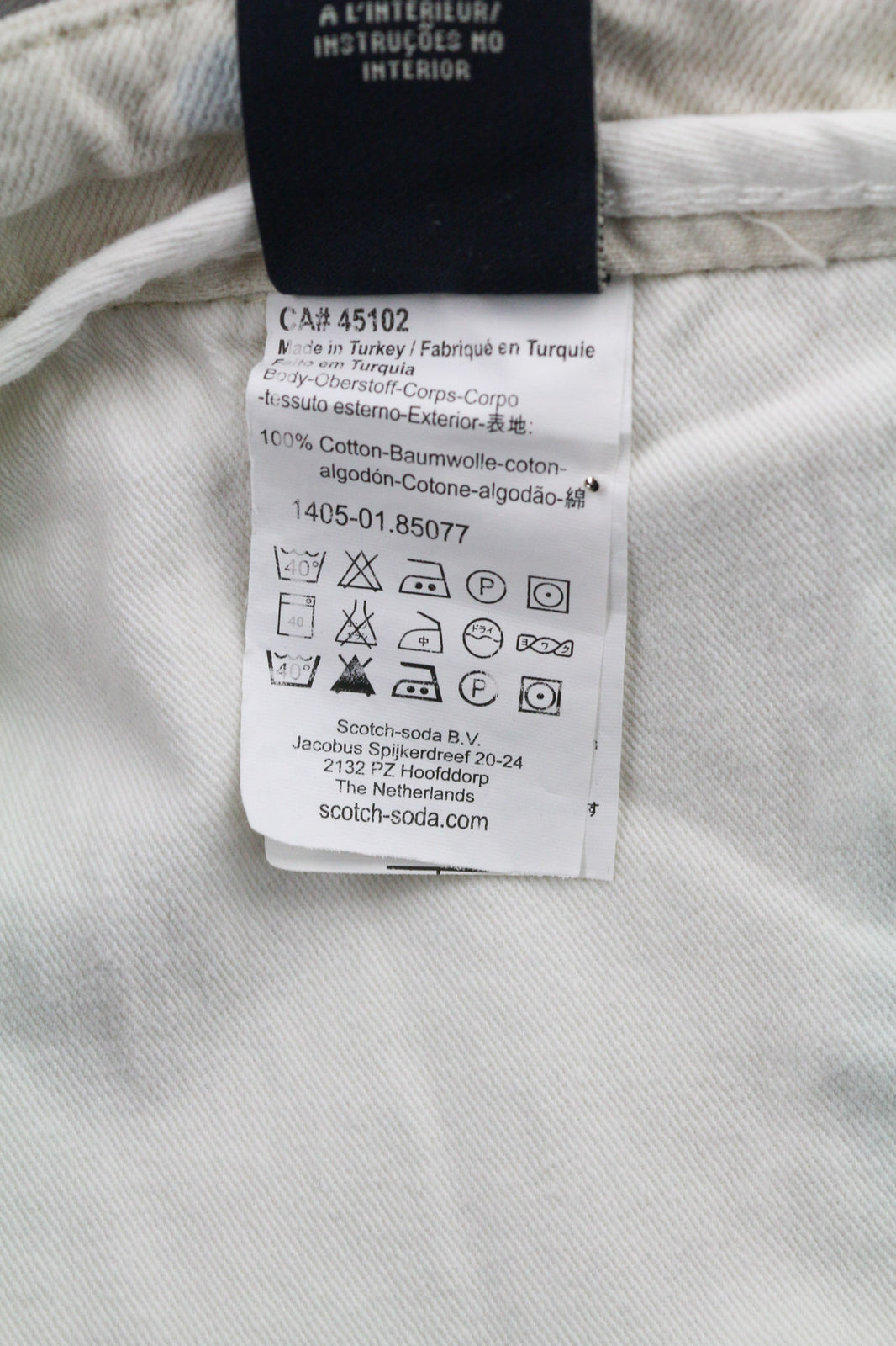 SCOTCH & SODA Stump Men Jeans W34 Cropped Loose Taper Pure Cotton Grey Patterned