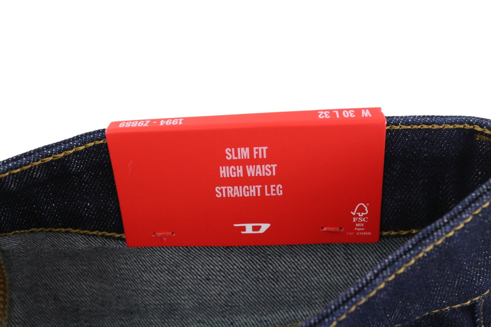 DIESEL 1994 Z9B89 Men Jeans W30/L32 Slim Fit Straight Leg High Waist Denim Blue