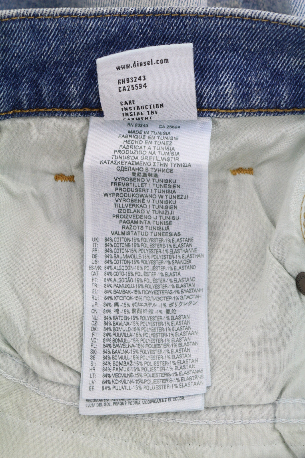 DIESEL 2019 D-Strukt 009MW Men Jeans W33/L30 Slim Fit Mid Waist Ripped RRP€195