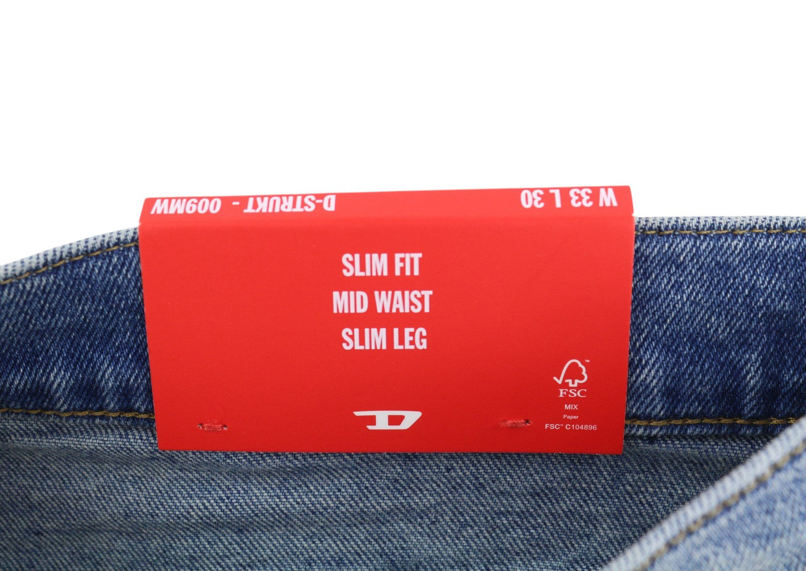 DIESEL 2019 D-Strukt 009MW Men Jeans W33/L30 Slim Fit Mid Waist Ripped RRP€195