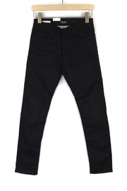 JACK & JONES Tim Men Jeans W27/L32 Slim Straight Cotton Stretch Black Button-Fly