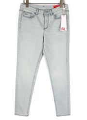 LACOSTE HF2897 Women Jeans W30 Washed Blue Cotton Stretch Slim Tapered Fit