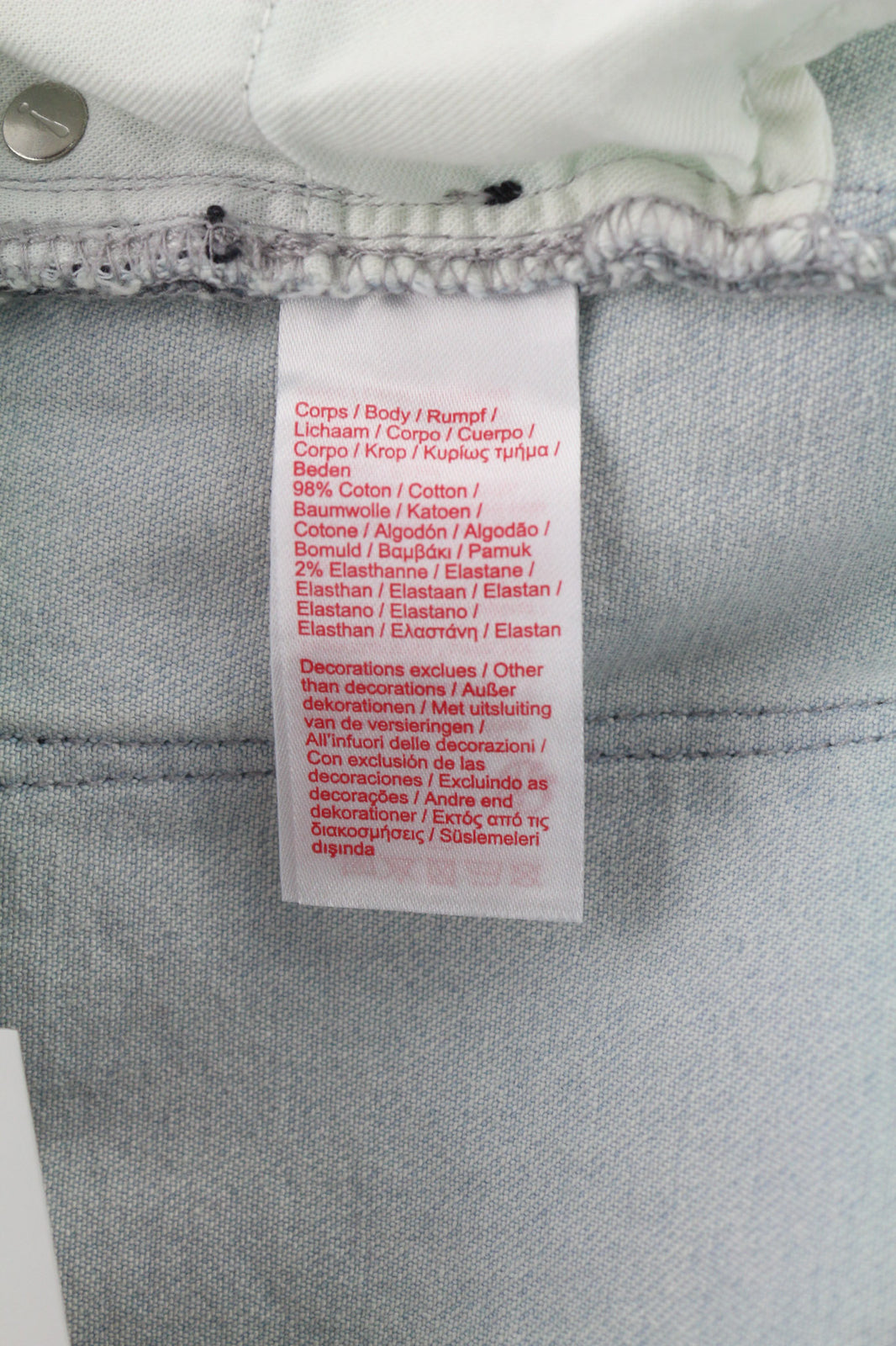 LACOSTE HF2897 Women Jeans W30 Washed Blue Cotton Stretch Slim Tapered Fit