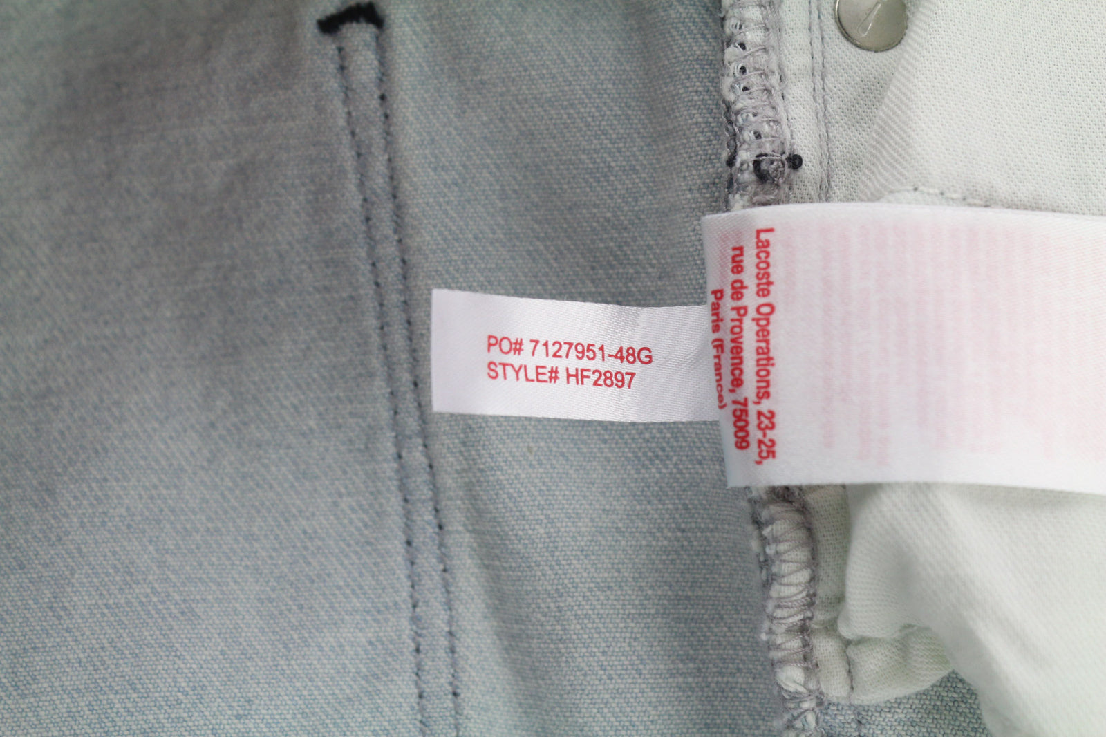 LACOSTE HF2897 Women Jeans W30 Washed Blue Cotton Stretch Slim Tapered Fit