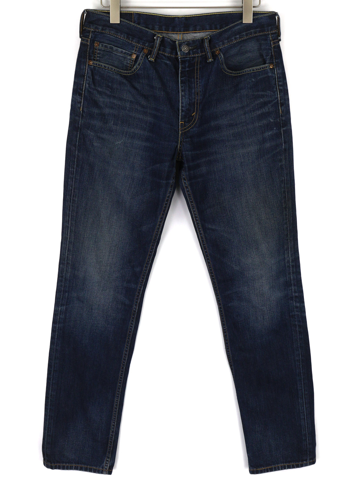 LEVI STRAUSS & CO 511 Men Jeans W34/L34 Dark Blue Pure Cotton Slim Fit Washed