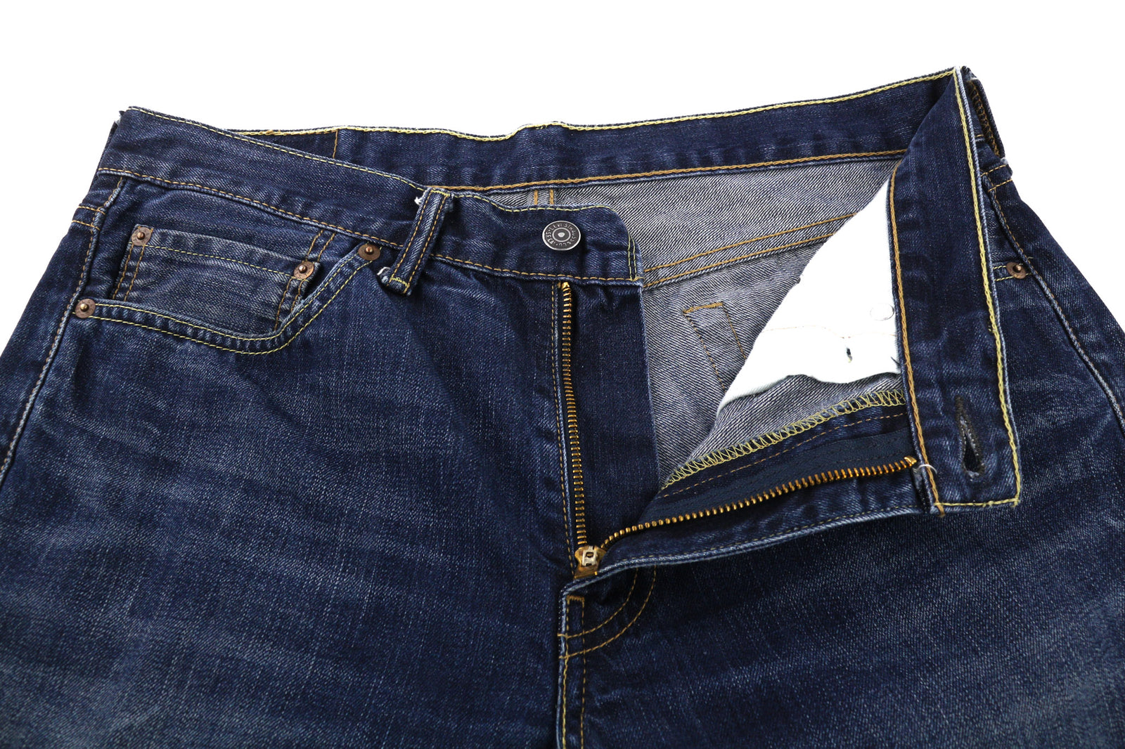 LEVI STRAUSS & CO 511 Men Jeans W34/L34 Dark Blue Pure Cotton Slim Fit Washed