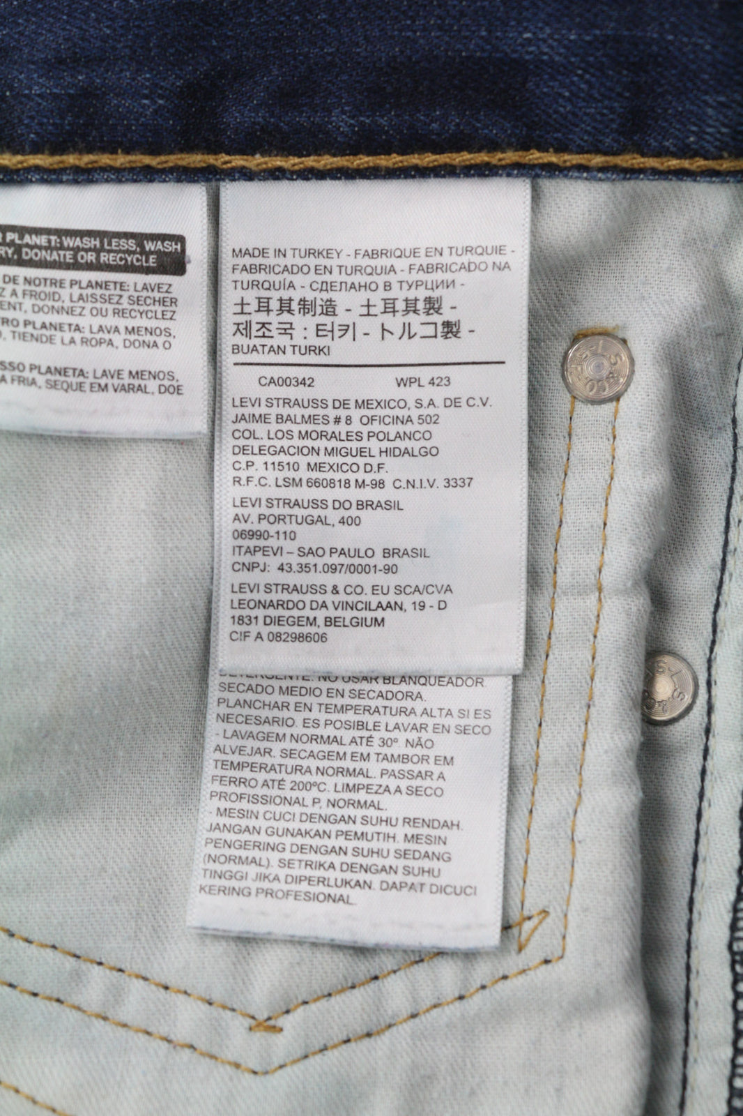 LEVI STRAUSS & CO 511 Men Jeans W34/L34 Dark Blue Pure Cotton Slim Fit Washed