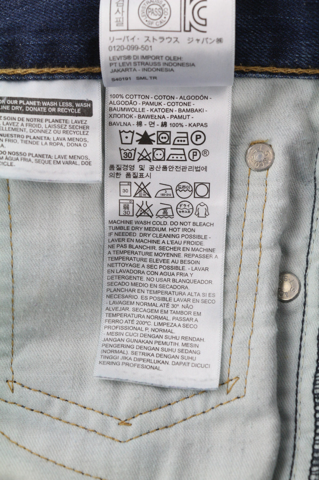 LEVI STRAUSS & CO 511 Men Jeans W34/L34 Dark Blue Pure Cotton Slim Fit Washed