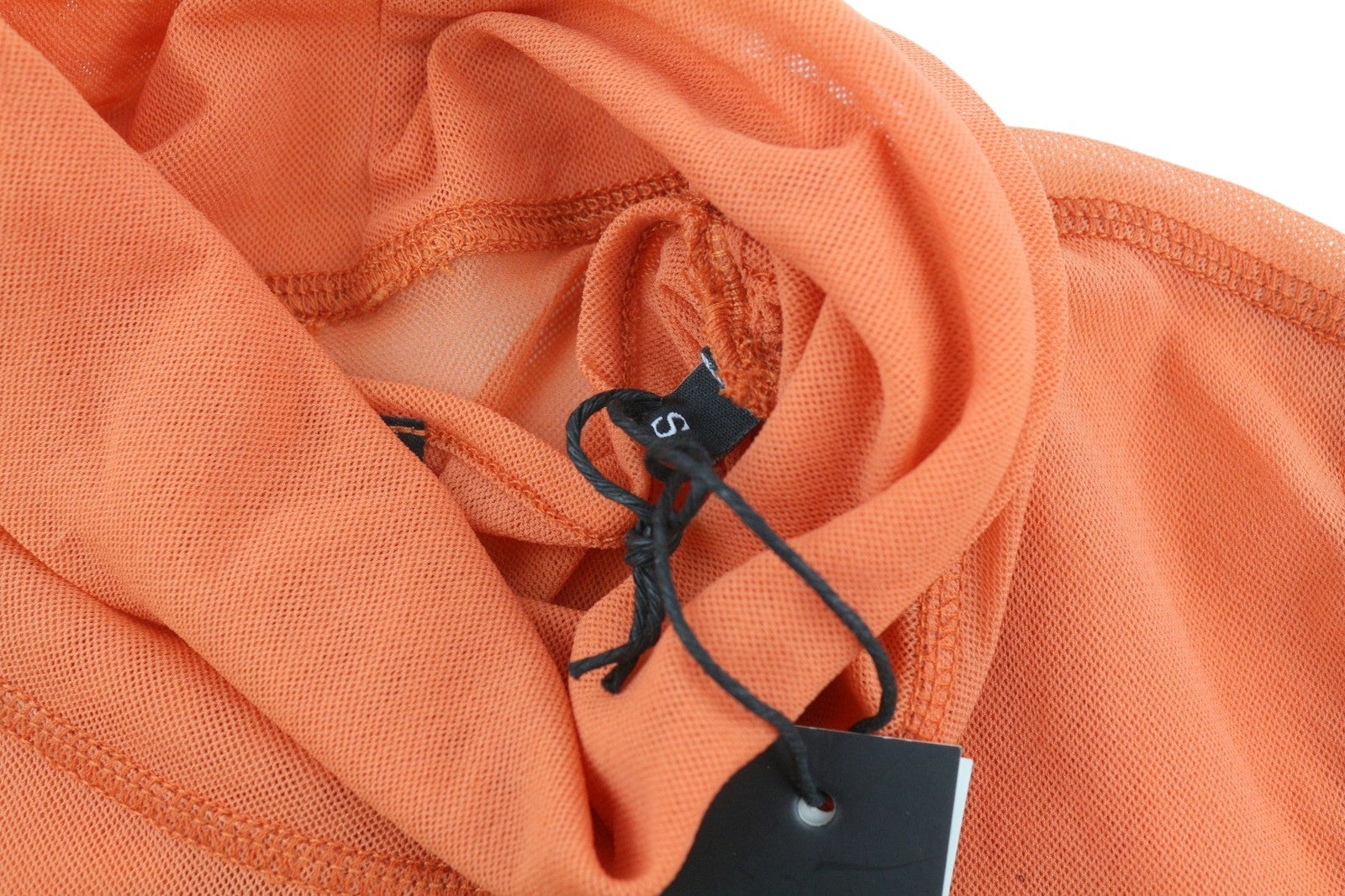 DIESEL T-Jurl Women T-Shirt S Orange Lined High Neck Long Sleeve Thin RRP€150