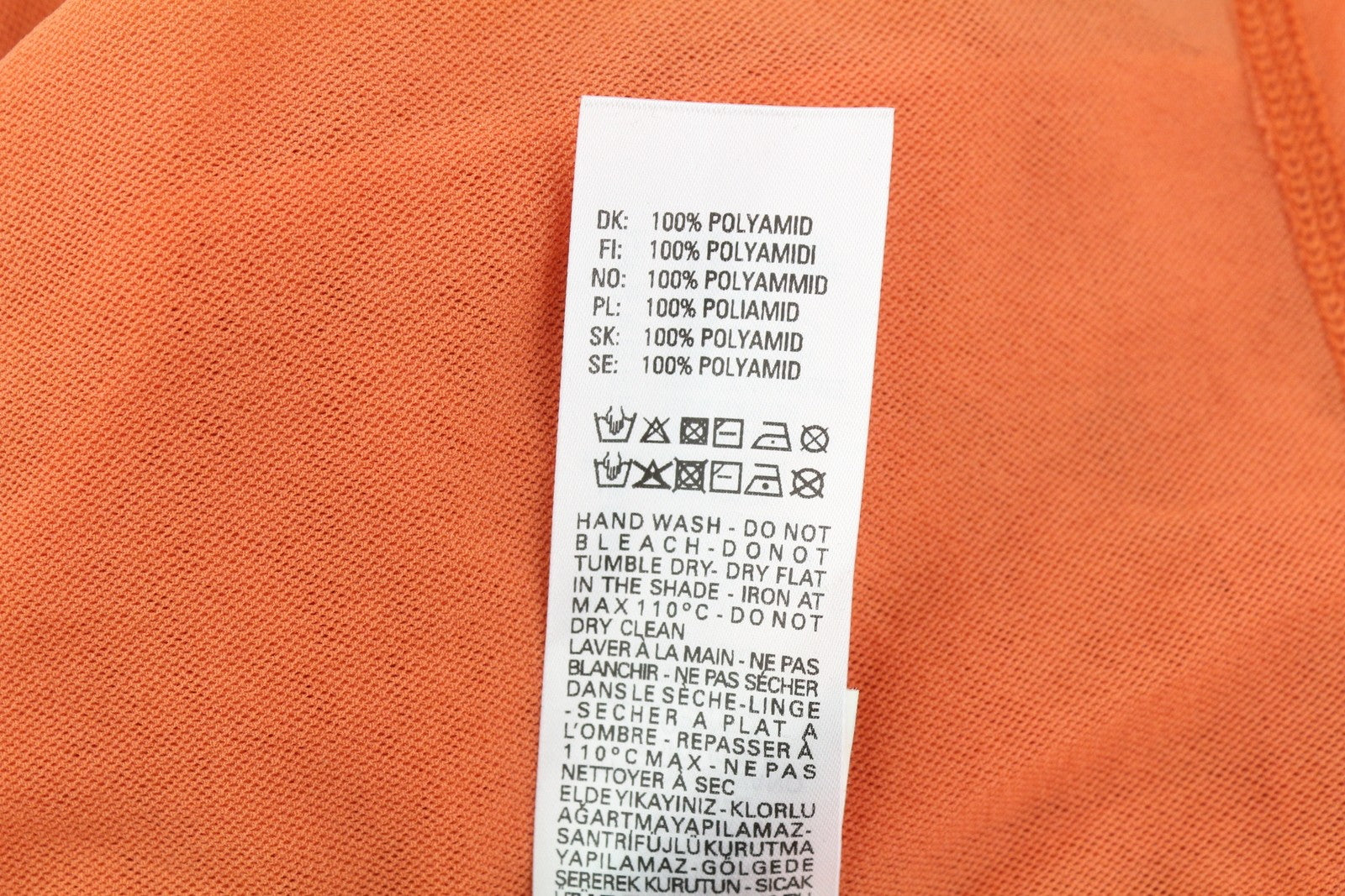 DIESEL T-Jurl Women T-Shirt S Orange Lined High Neck Long Sleeve Thin RRP€150