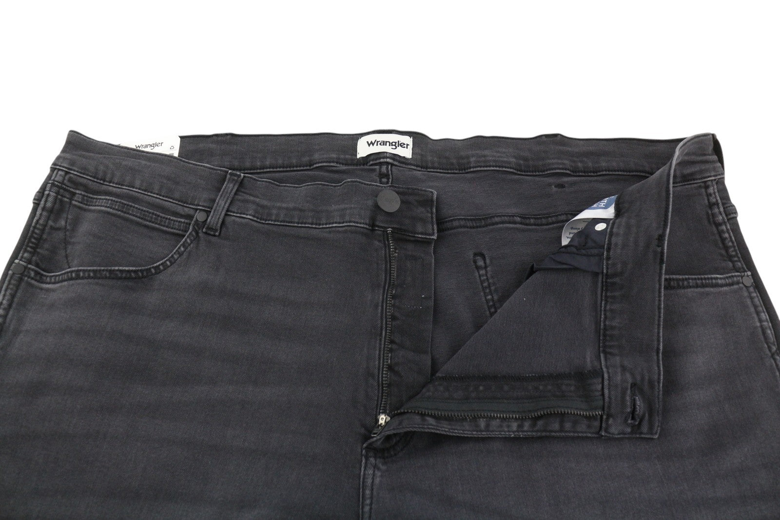 WRANGLER Greensboro Men Jeans W46/L34 Washed Black Denim Regular Straight Fit