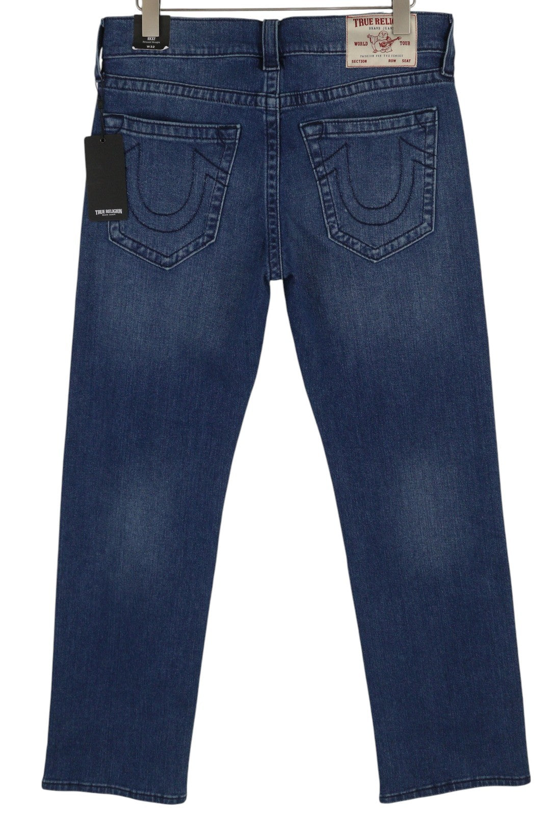 TRUE RELIGION Ricky Men Jeans W32 Relaxed Straight Fit Zip Washed Blue RRP€195