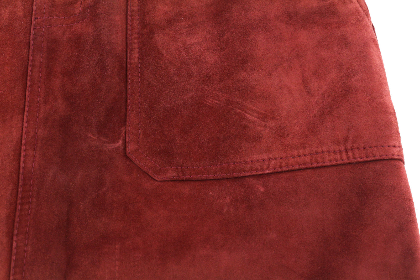 BALLY Women Skirt US8 Brown Genuine Calf Leather Suede Lined Pocketed