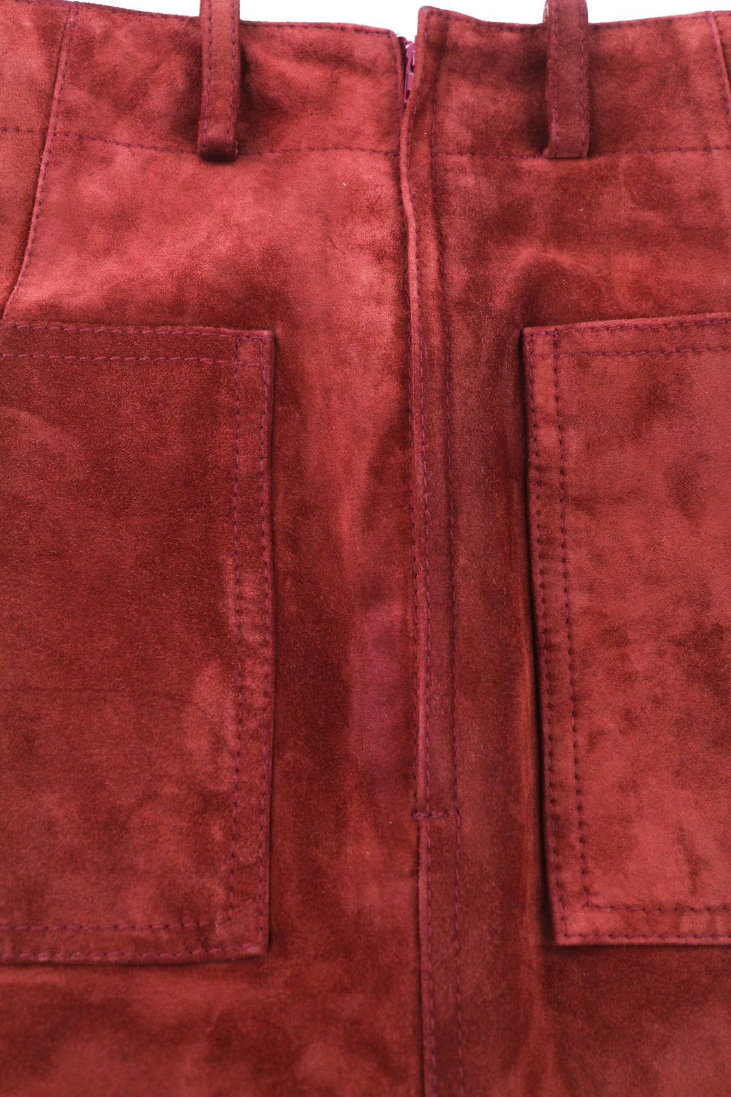 BALLY Women Skirt US8 Brown Genuine Calf Leather Suede Lined Pocketed