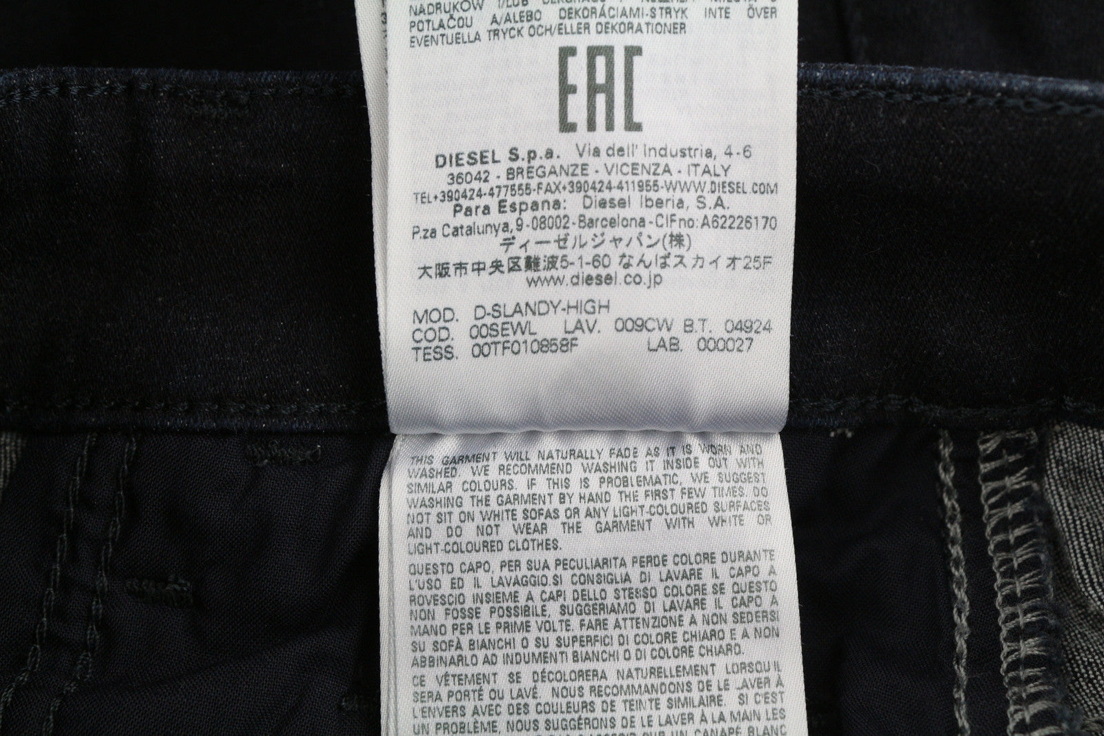 DIESEL Slandy-High 009CW Women Jeans W26/L32 Super Skinny High Waist Stretch