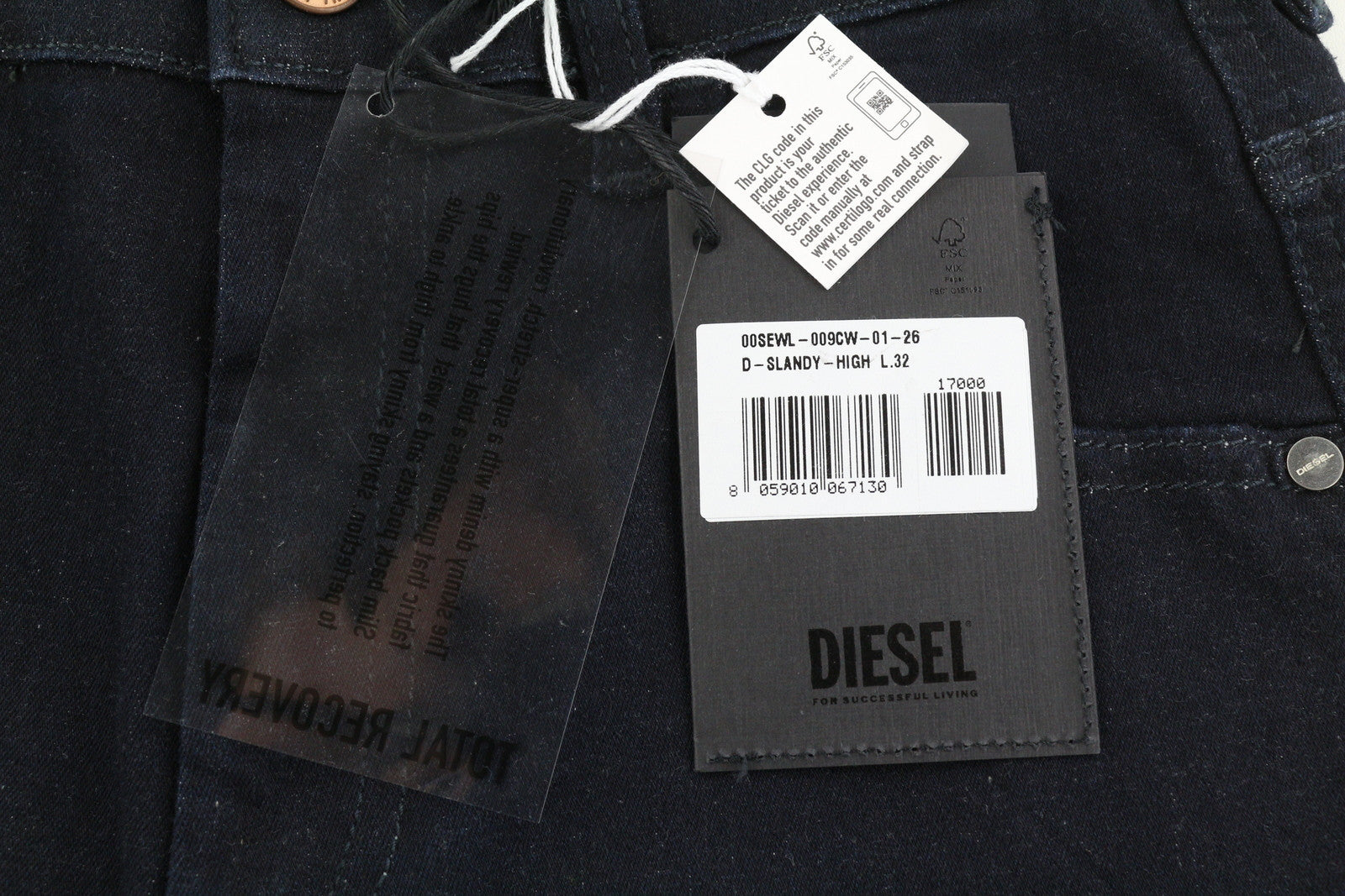 DIESEL Slandy-High 009CW Women Jeans W26/L32 Super Skinny High Waist Stretch