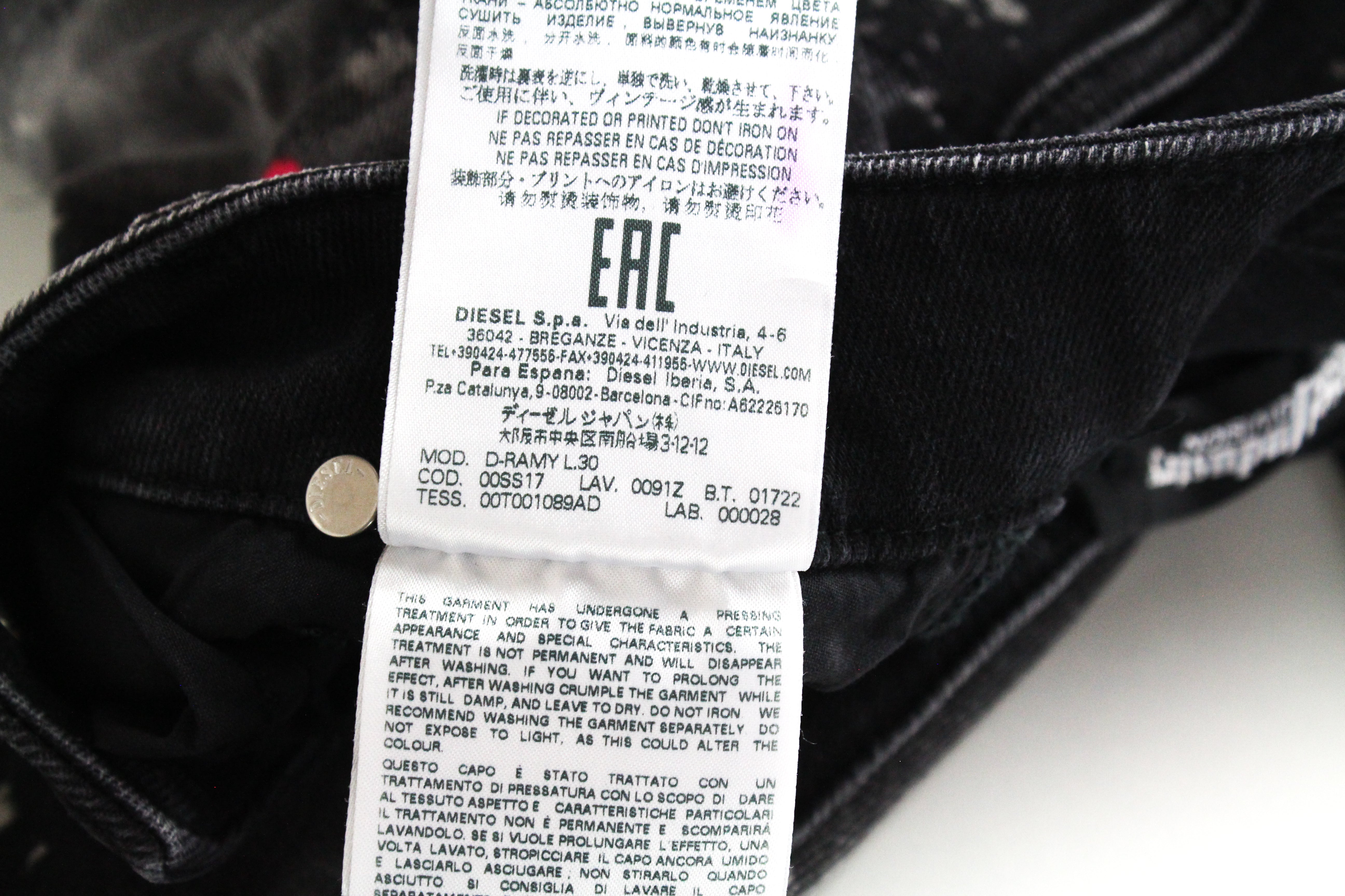 DIESEL D-Ramy 0091Z Women's Jeans W24/L30 Skinny Girls Grey Stretch