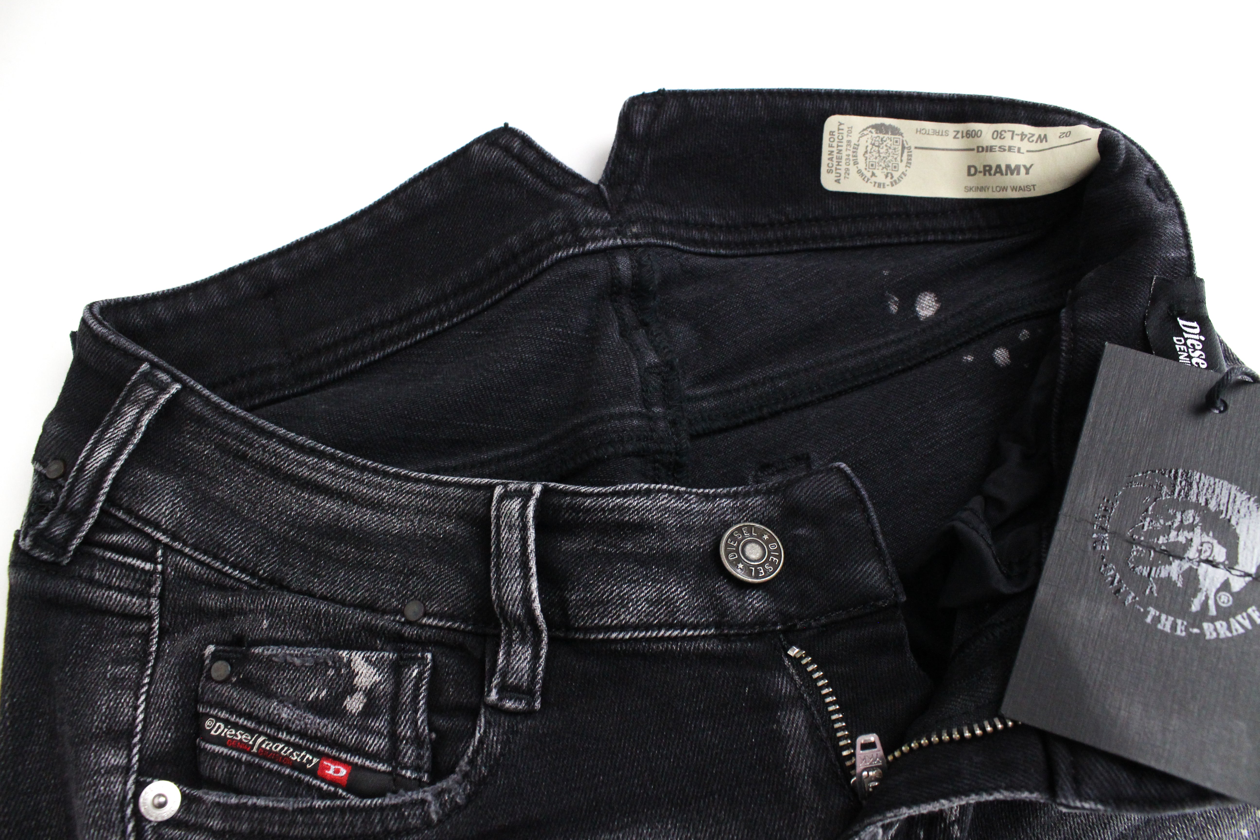 DIESEL D-Ramy 0091Z Women's Jeans W24/L30 Skinny Girls Grey Stretch