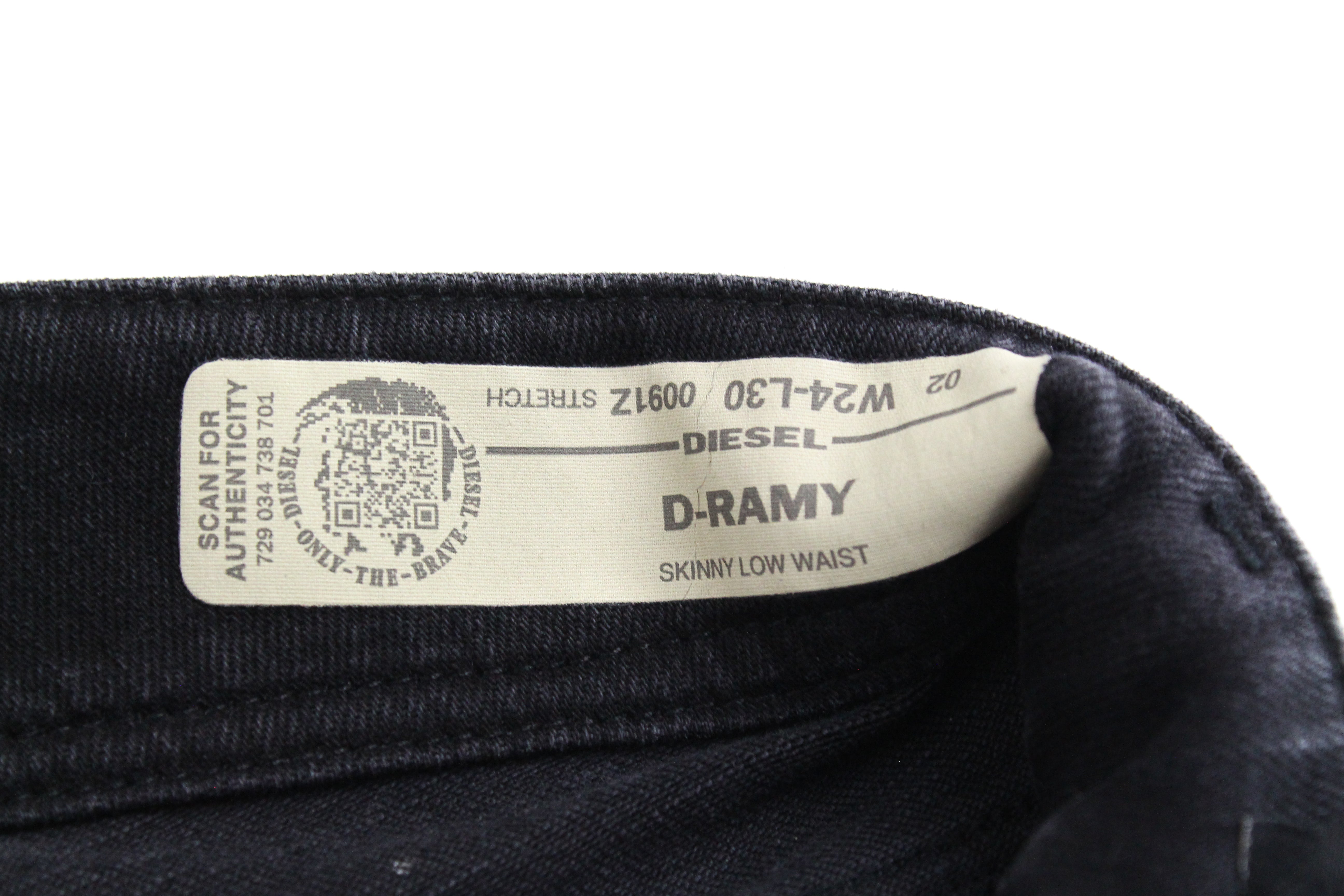 DIESEL D-Ramy 0091Z Women's Jeans W24/L30 Skinny Girls Grey Stretch