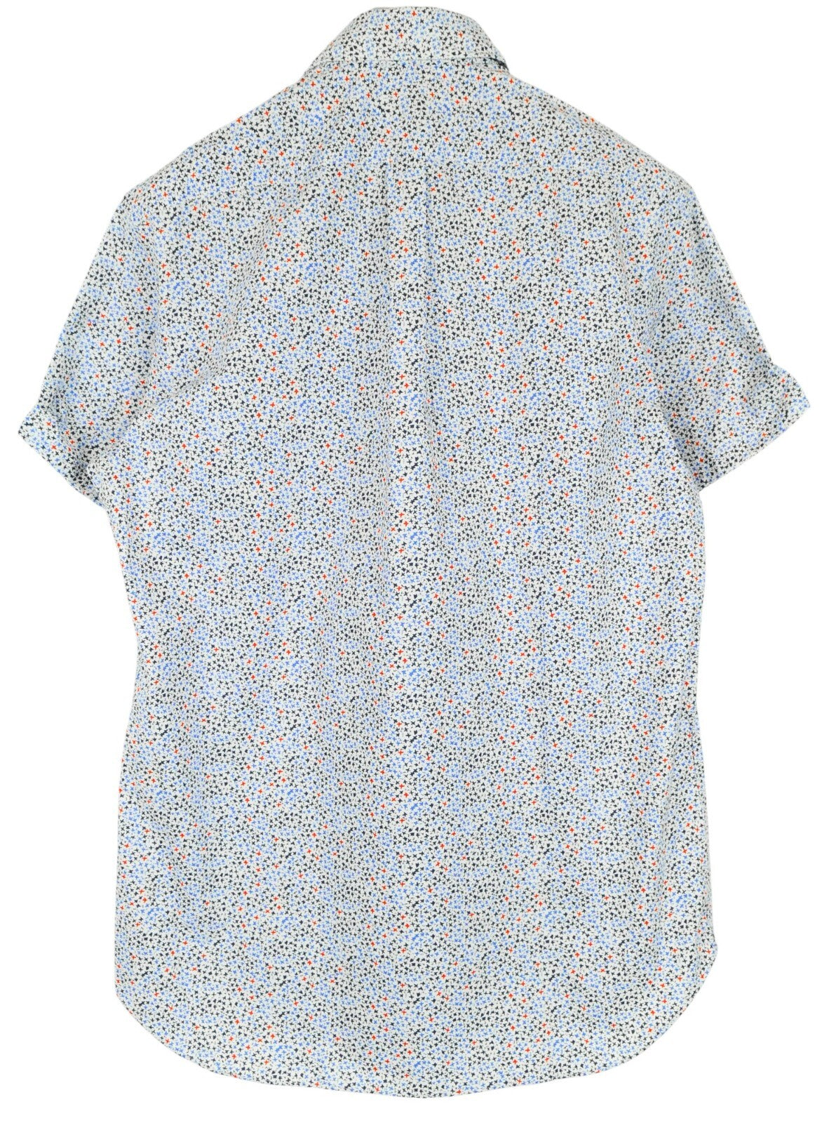 HARMONT & BLAINE Men's L White Cotton Shirt Pattern Collar Short Button Front