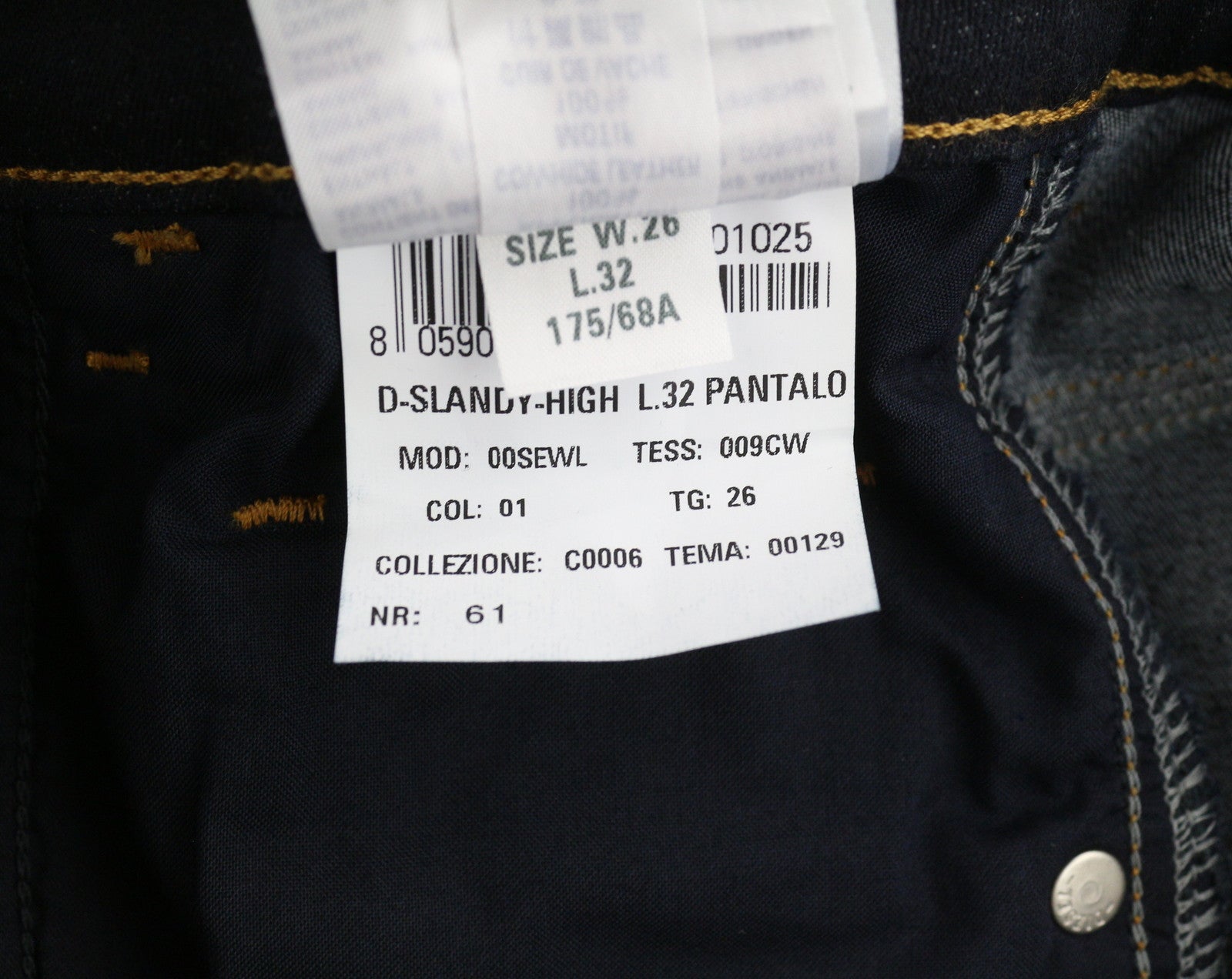 DIESEL Slandy-High 009CW Women Jeans W26/L32 Super Skinny Fit High Waist Stretch