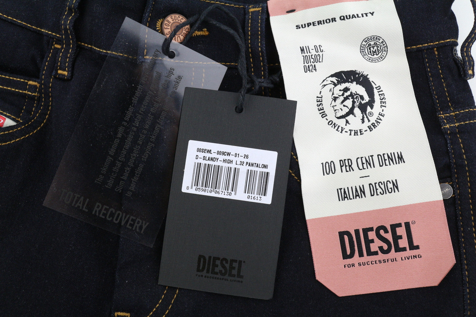 DIESEL Slandy-High 009CW Women Jeans W26/L32 Super Skinny Fit High Waist Stretch