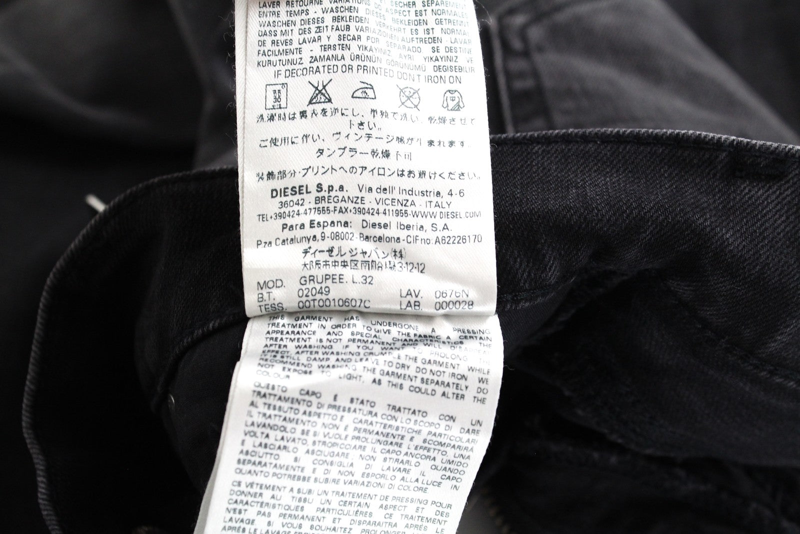 DIESEL Grupee 0676N Women's Jeans W25/L32 Slim Skinny Cotton Stretch Grey