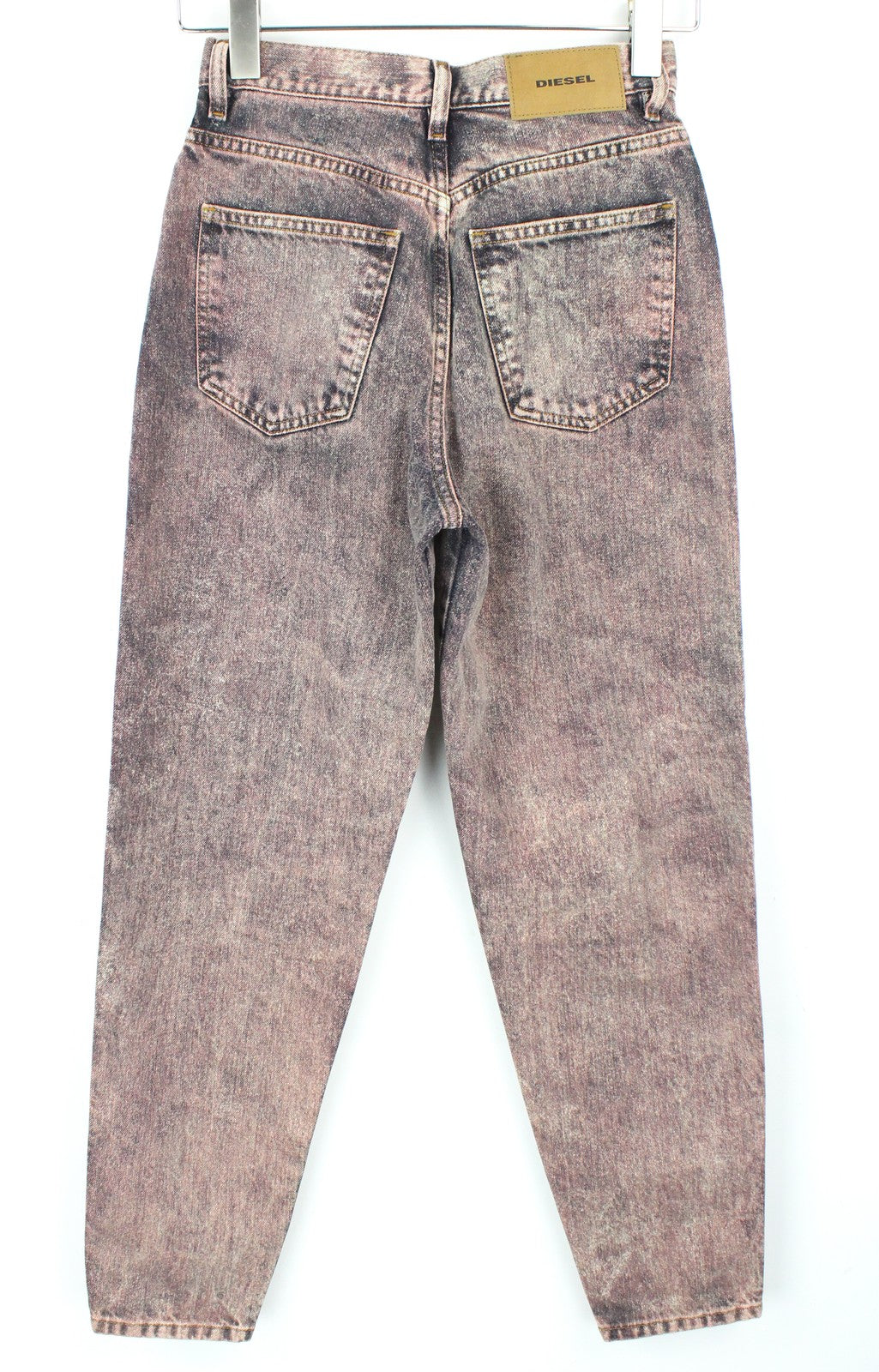 DIESEL Alys 084TS Women's Jeans W24/L30 Straight Girls Cotton Grey Pink Denim