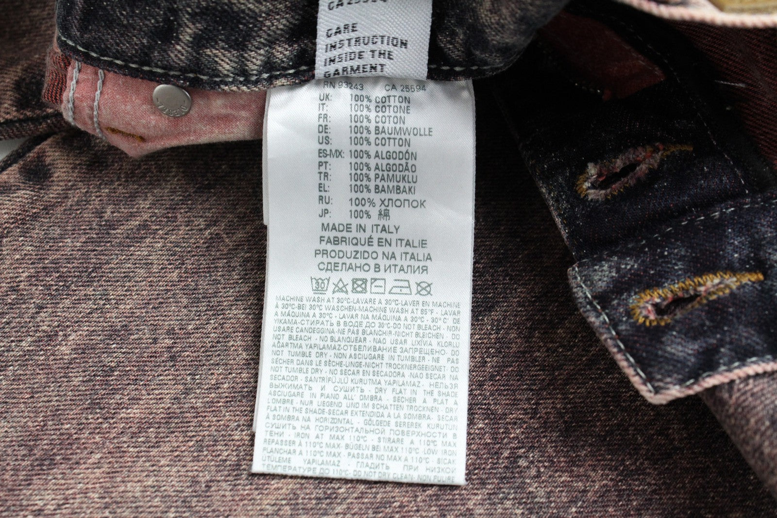 DIESEL Alys 084TS Women's Jeans W24/L30 Straight Girls Cotton Grey Pink Denim