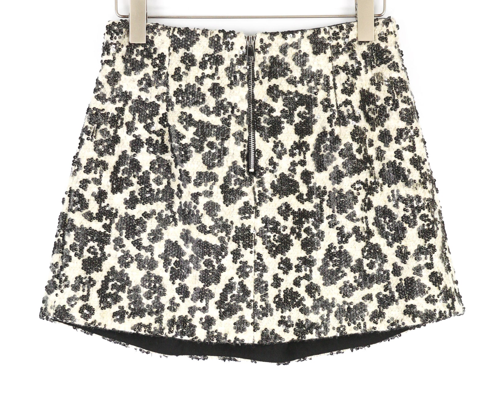 TRUSSARDI JEANS Women Skirt 40 White Lined Pleated Sequin Short Mini Balloon