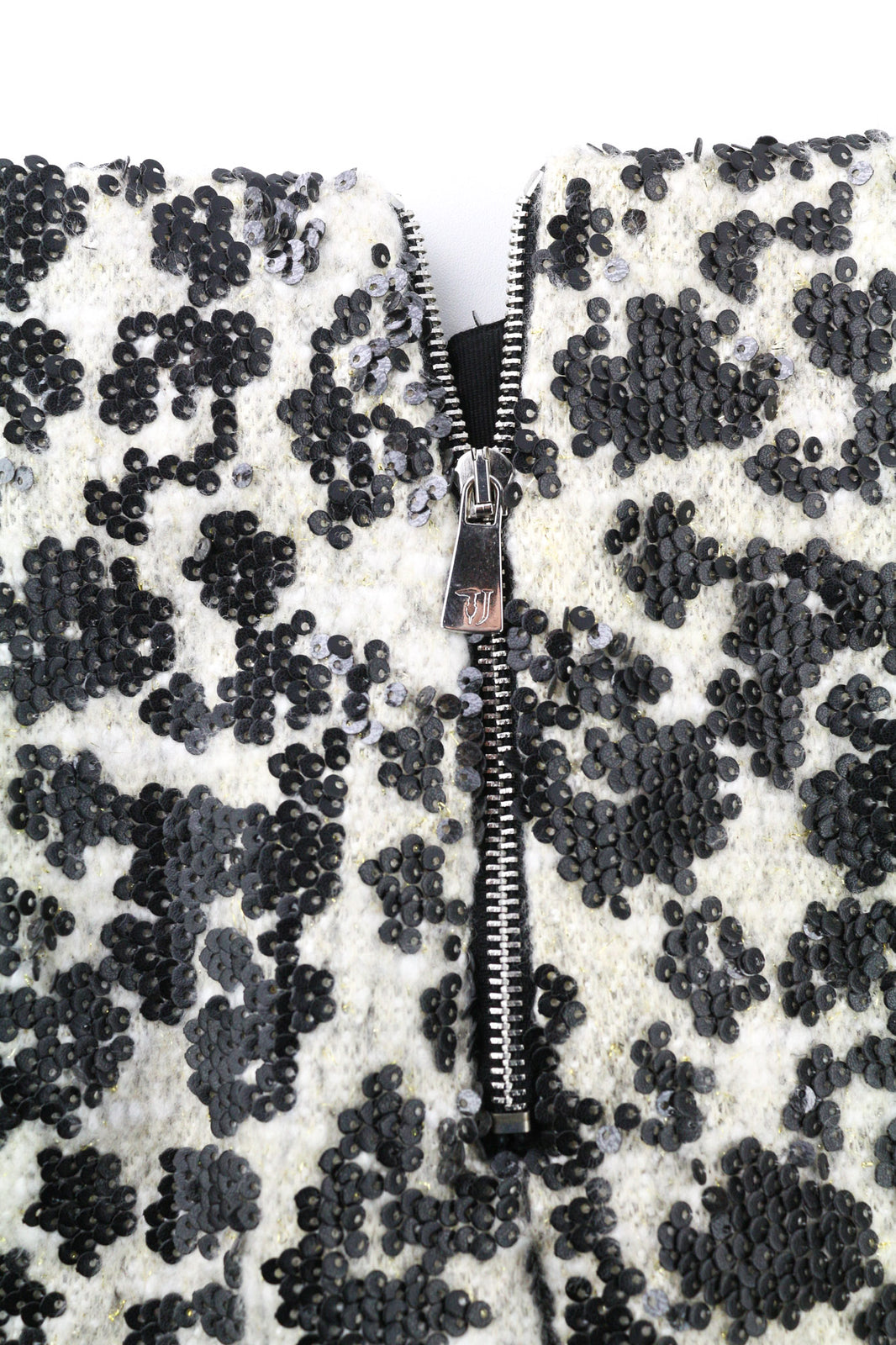 TRUSSARDI JEANS Women Skirt 40 White Lined Pleated Sequin Short Mini Balloon