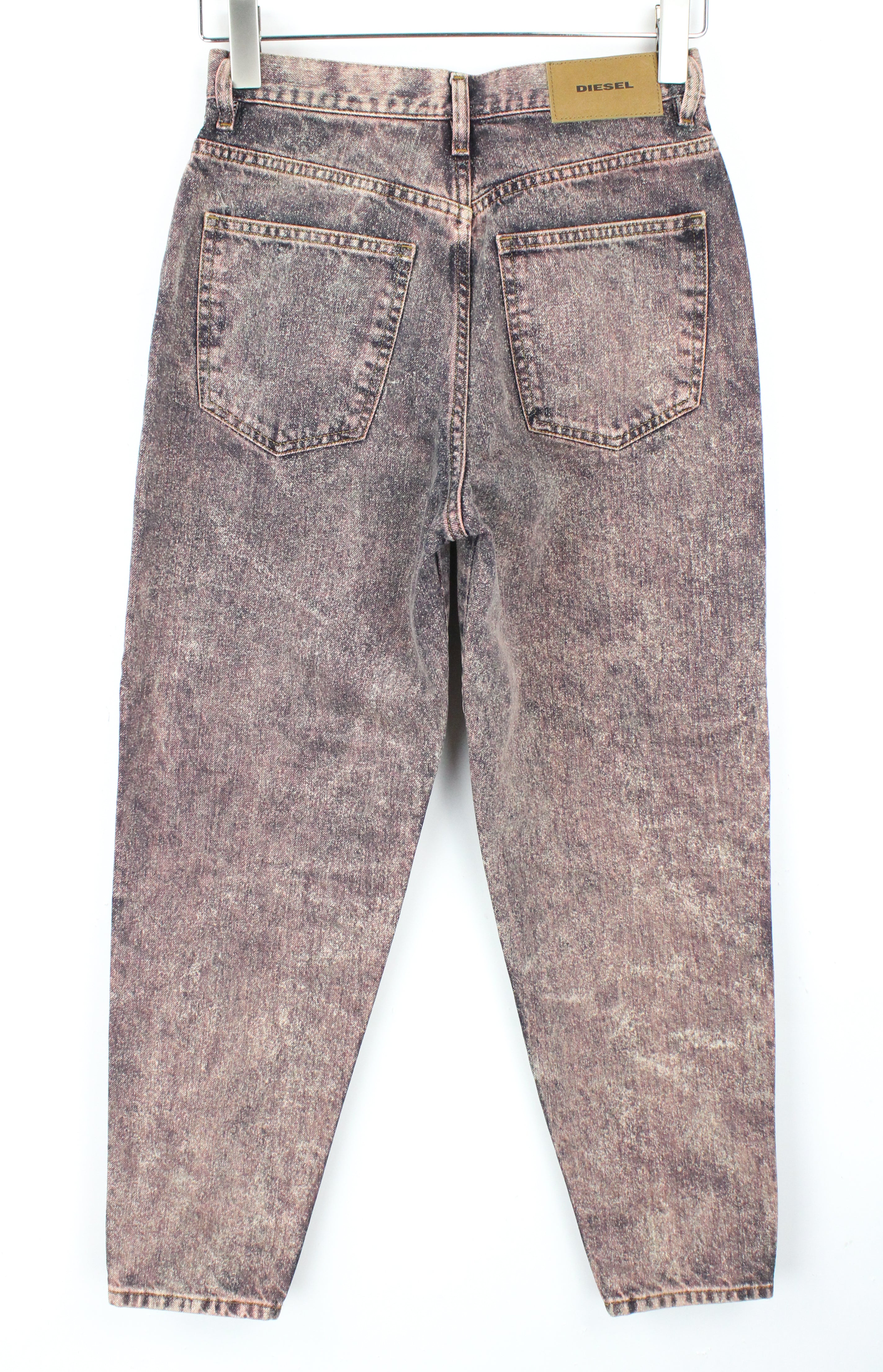 DIESEL Alys 084TS Women's Jeans W26/L30 Straight Fit Cotton Grey Pink Wash