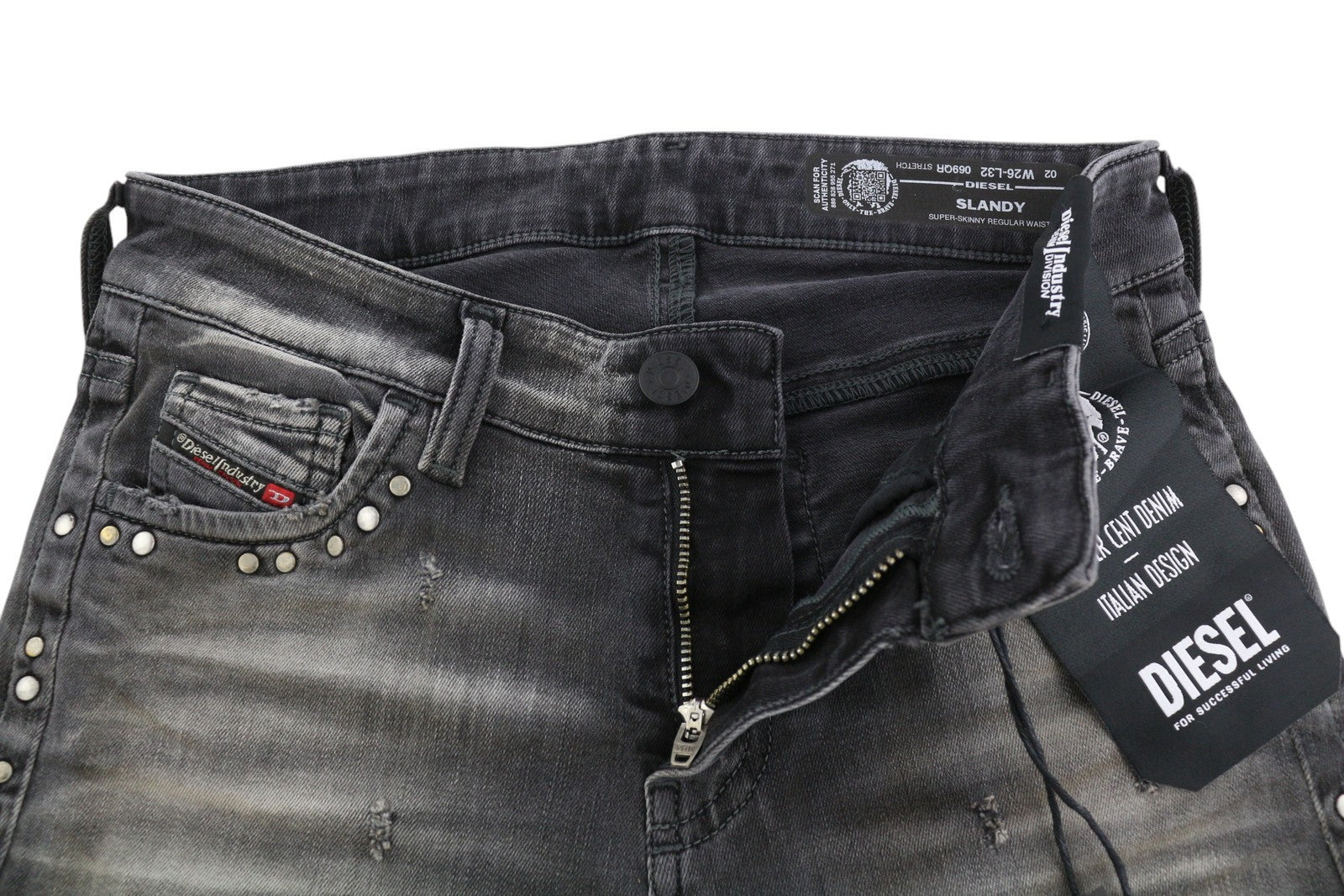 DIESEL Slandy 069QR Women Jeans W26/L32 Super Skinny Regular Waist RRP€200