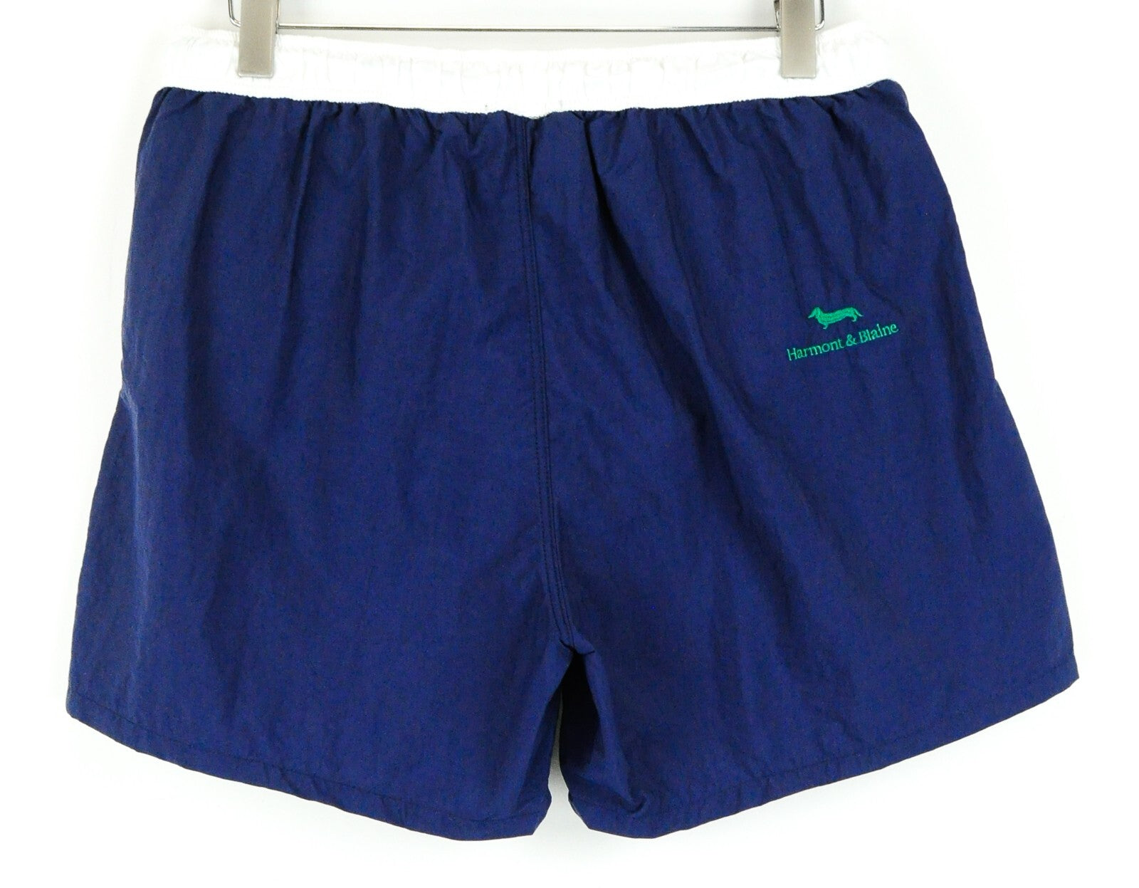 HARMONT & BLAINE Men's Navy ~W32 Swim Trunks Green Detail Pull-On Beach Style