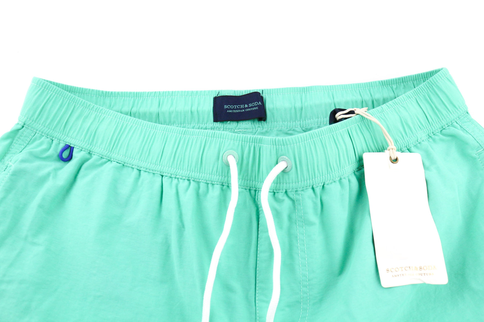 SCOTCH & SODA Ams Couture Men Swimwear S Green Blue Pull On Drawstrings Trunks