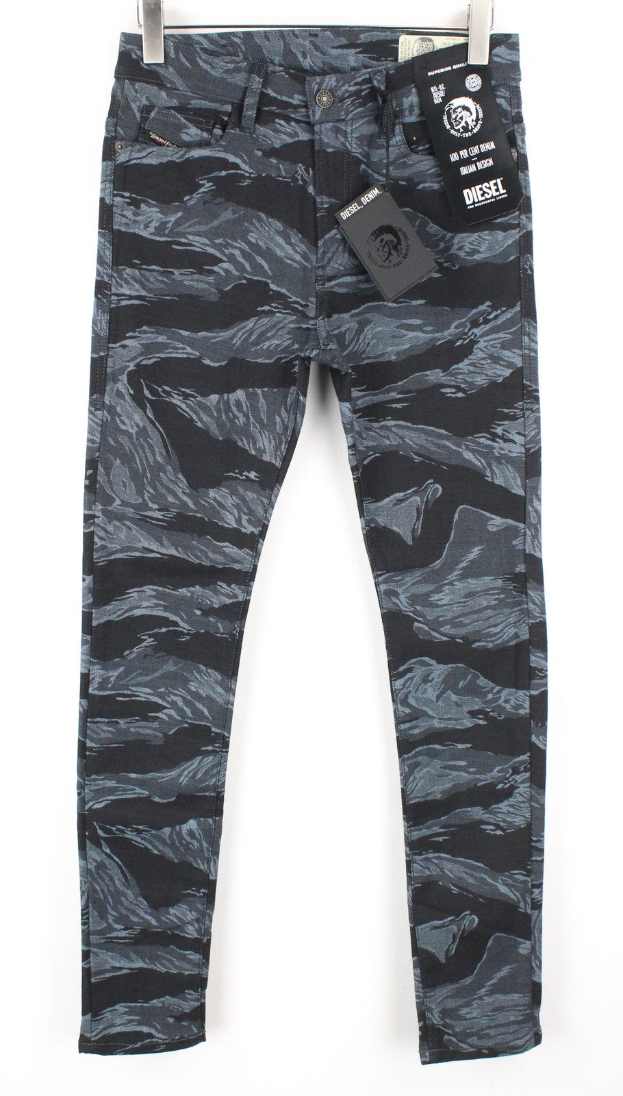 DIESEL D-Amny-SP1 0091R Men's Jeans W32/L32 Skinny Fit Blue Stretch Pattern