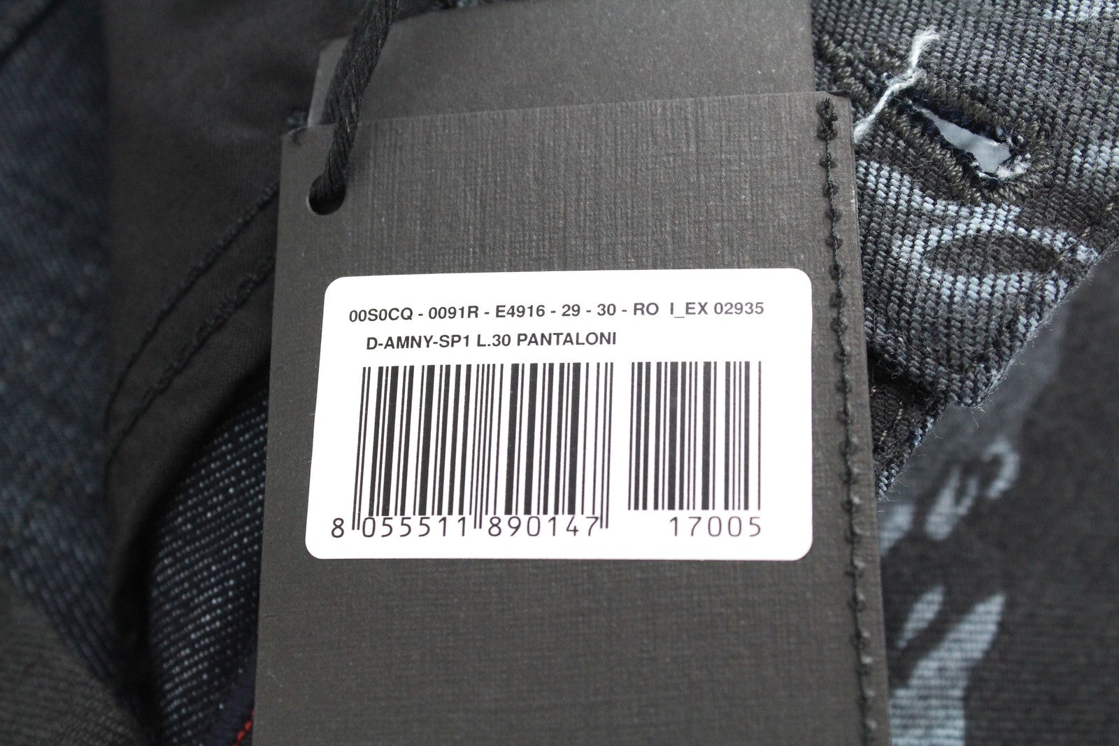 DIESEL D-Amny-SP1 0091R Men's Jeans W32/L32 Skinny Fit Blue Stretch Pattern