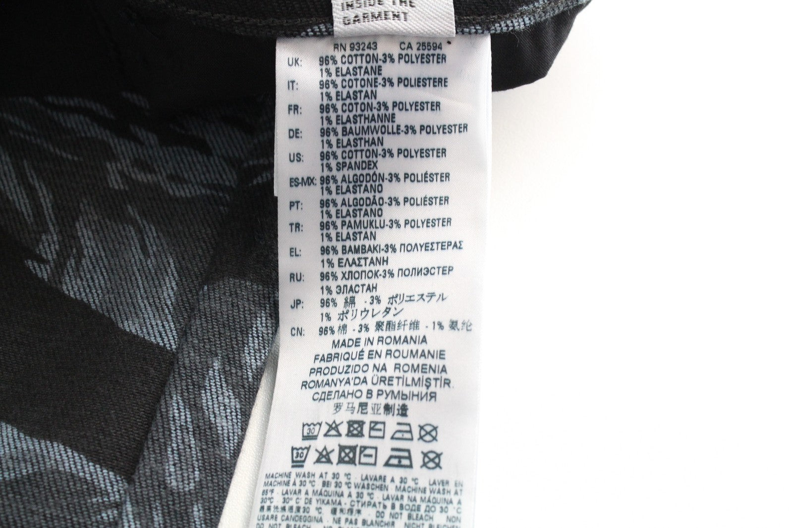 DIESEL D-Amny-SP1 0091R Men's Jeans W32/L32 Skinny Fit Blue Stretch Pattern