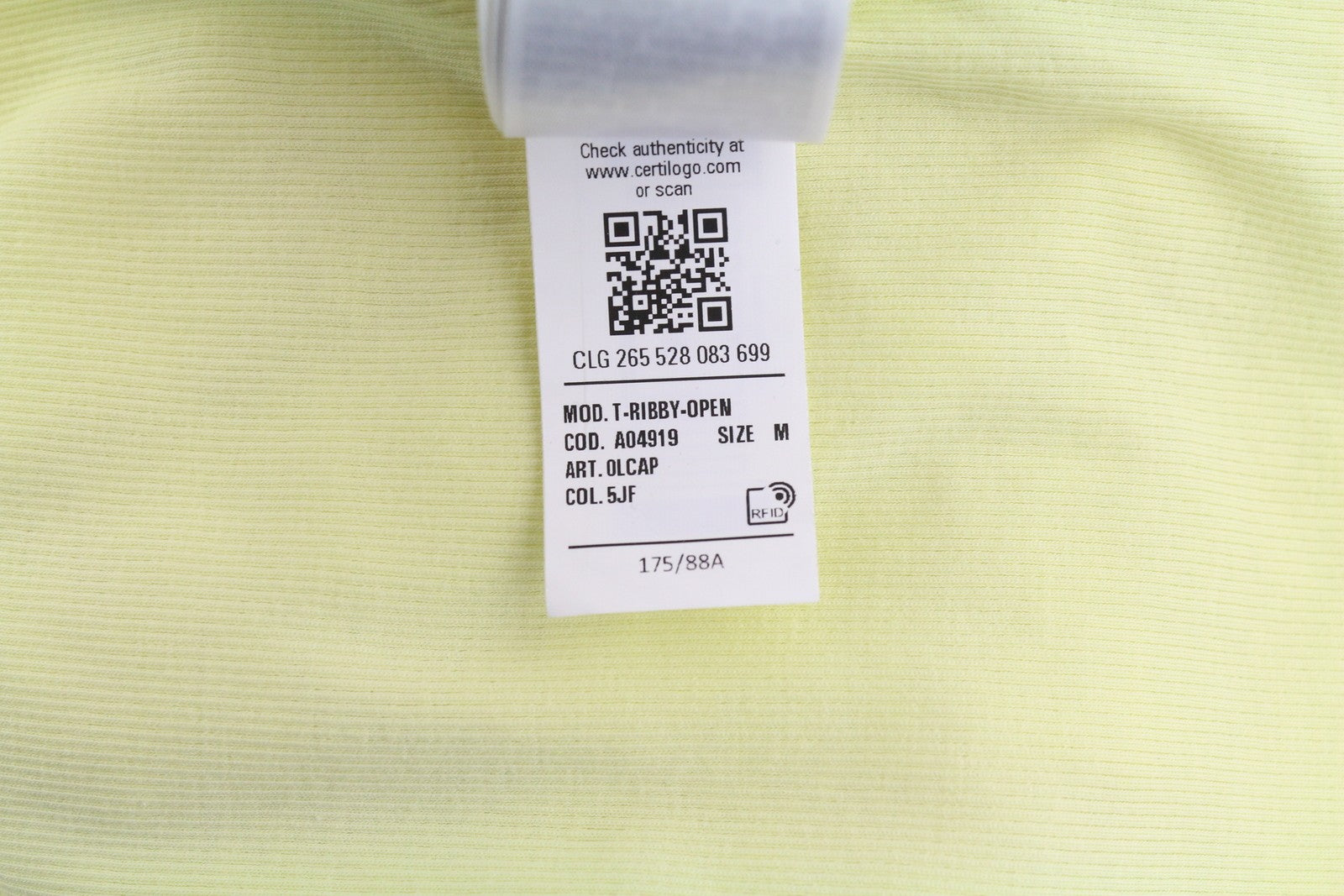 DIESEL T-Ribby-Open Women T-Shirt M Yellow Cardigan Buttoned Cropped Ribbed