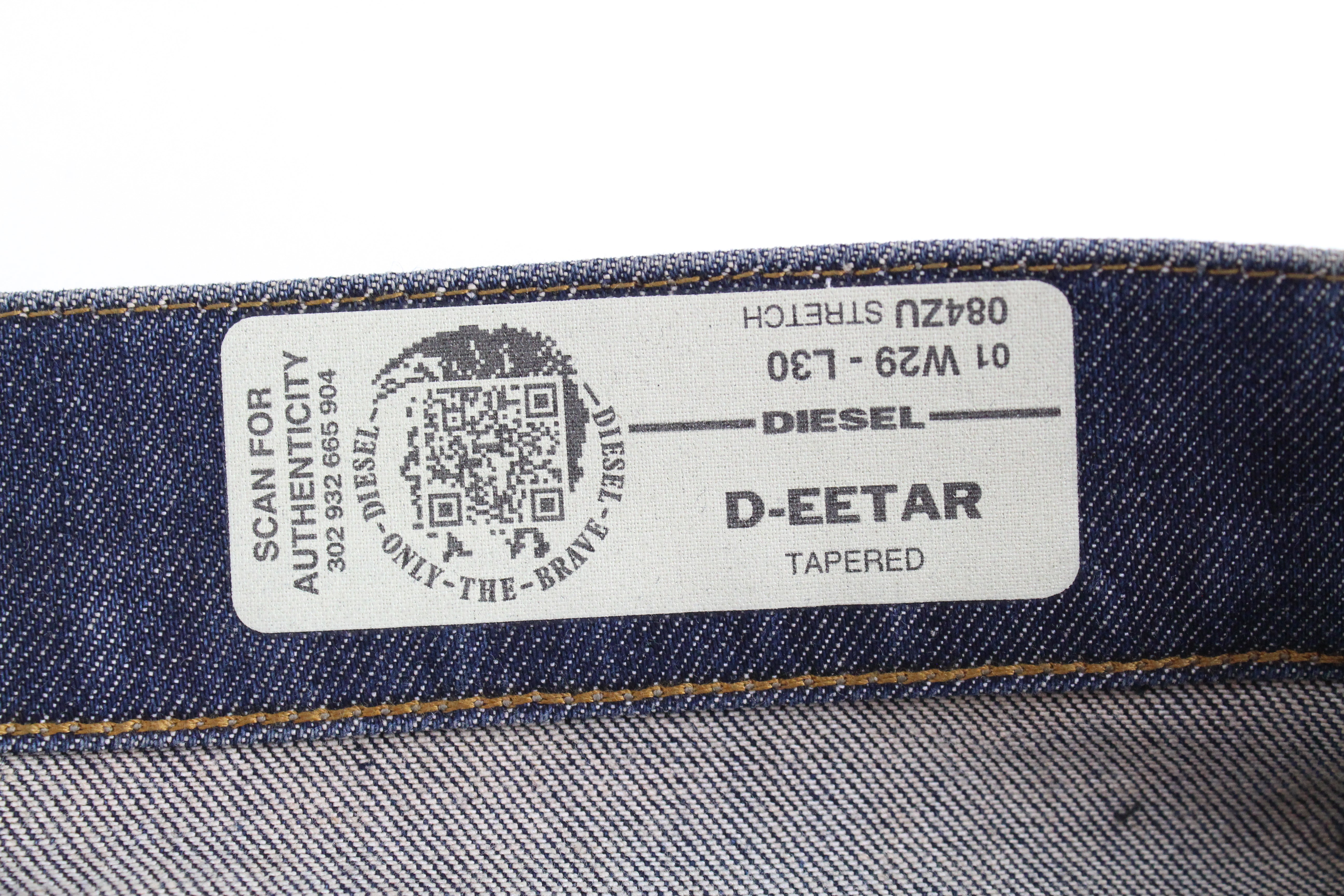DIESEL D-Eetar 084ZU Men's Jeans W29/L30 Tapered Blue Stretch Wash