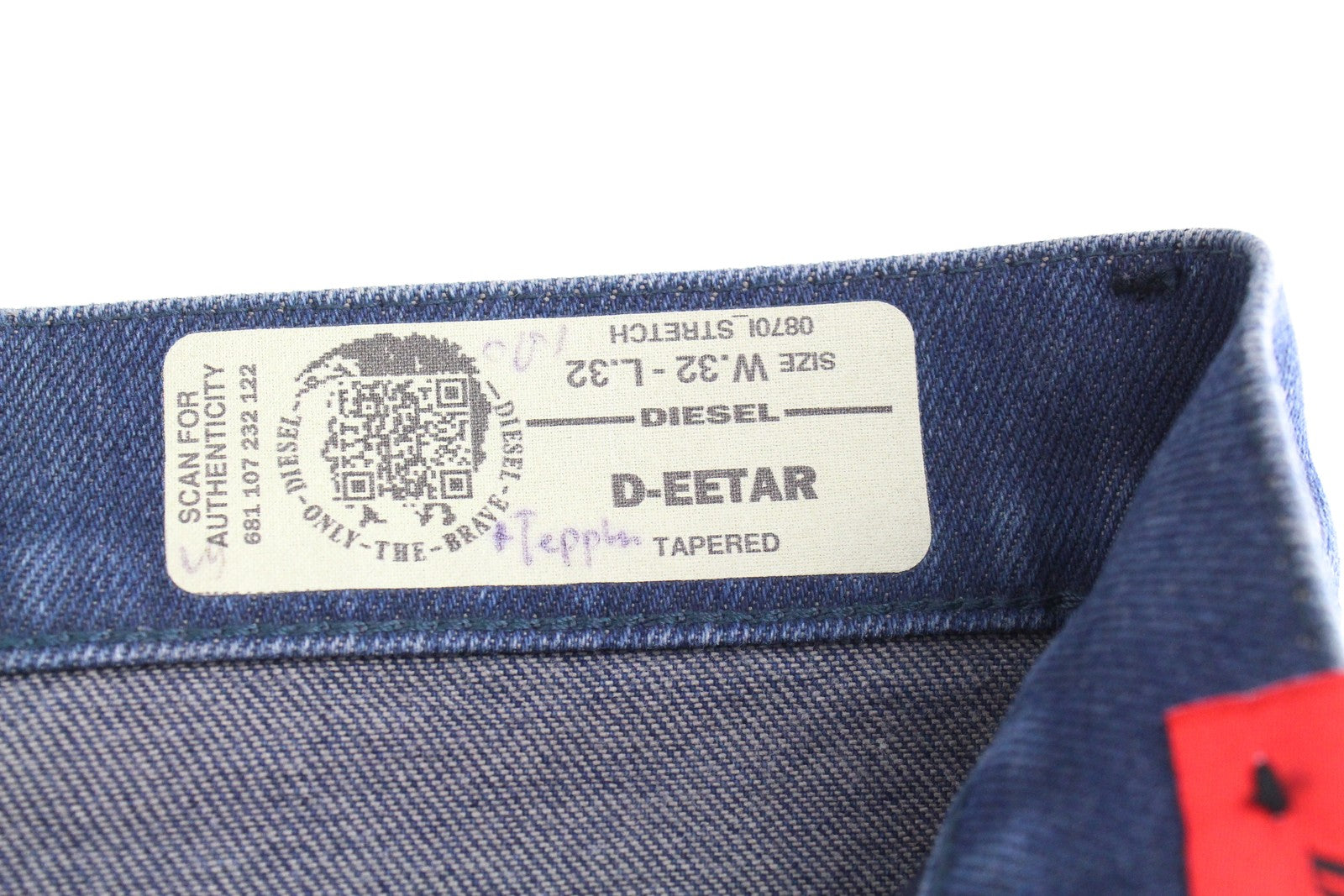 DIESEL D-Eetar 0870I Men's Jeans W32/L32 Tapered Fit Blue Stretch