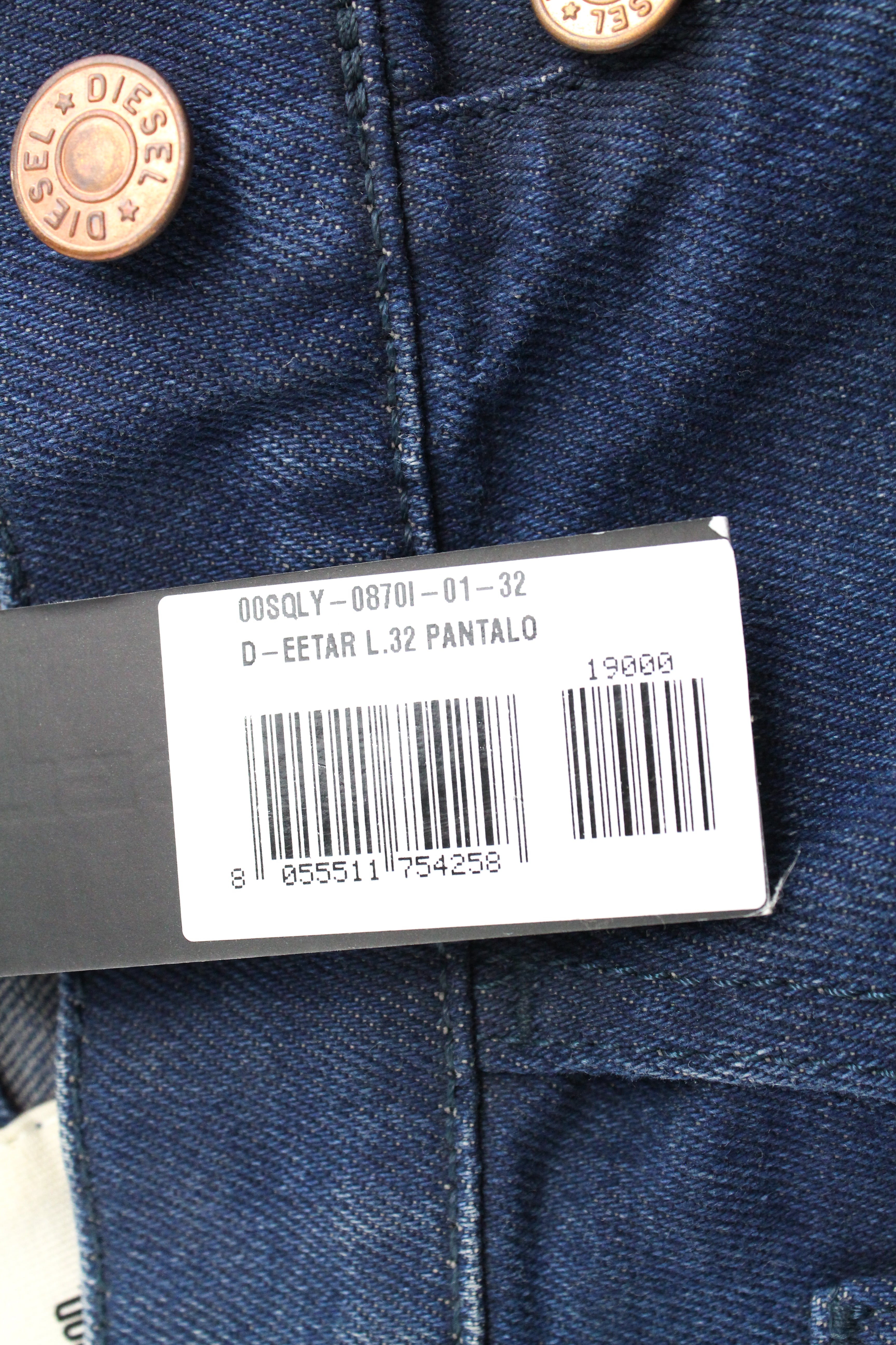 DIESEL D-Eetar 0870I Men's Jeans W32/L32 Tapered Blue Stretch